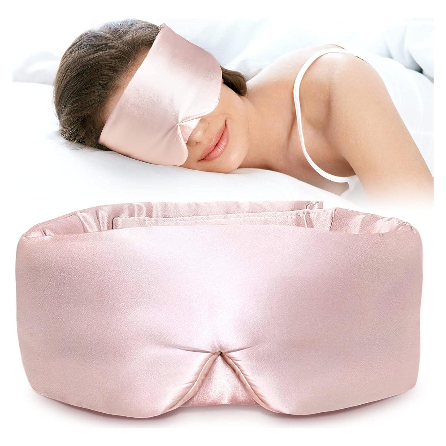 Mascarilla de Sueño LitBear 100% Seda Morera Rosa