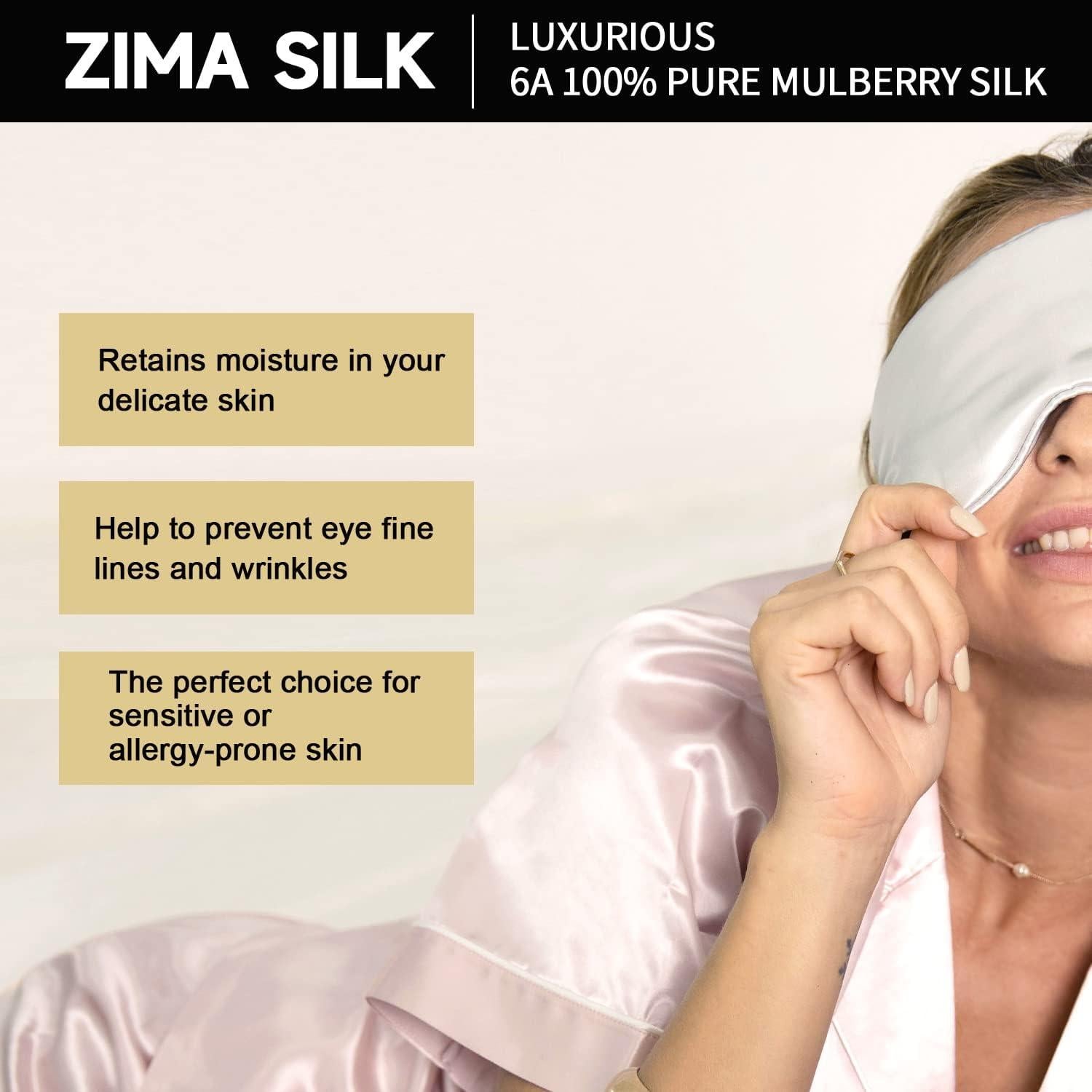 Máscara de Sueño ZIMASILK 100% Seda Morera Ajustable 3D