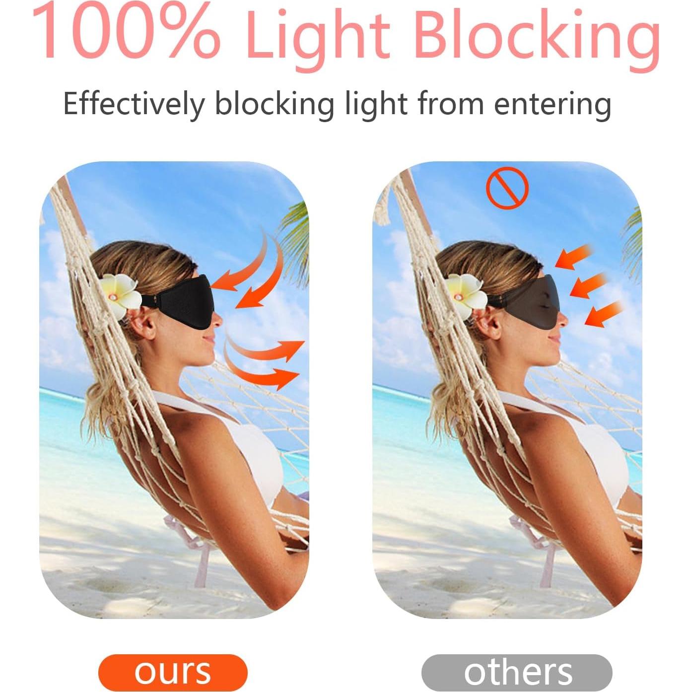 Máscara de Sueño 3D Dec.Metu Rosa Espuma de Memoria Ajustable