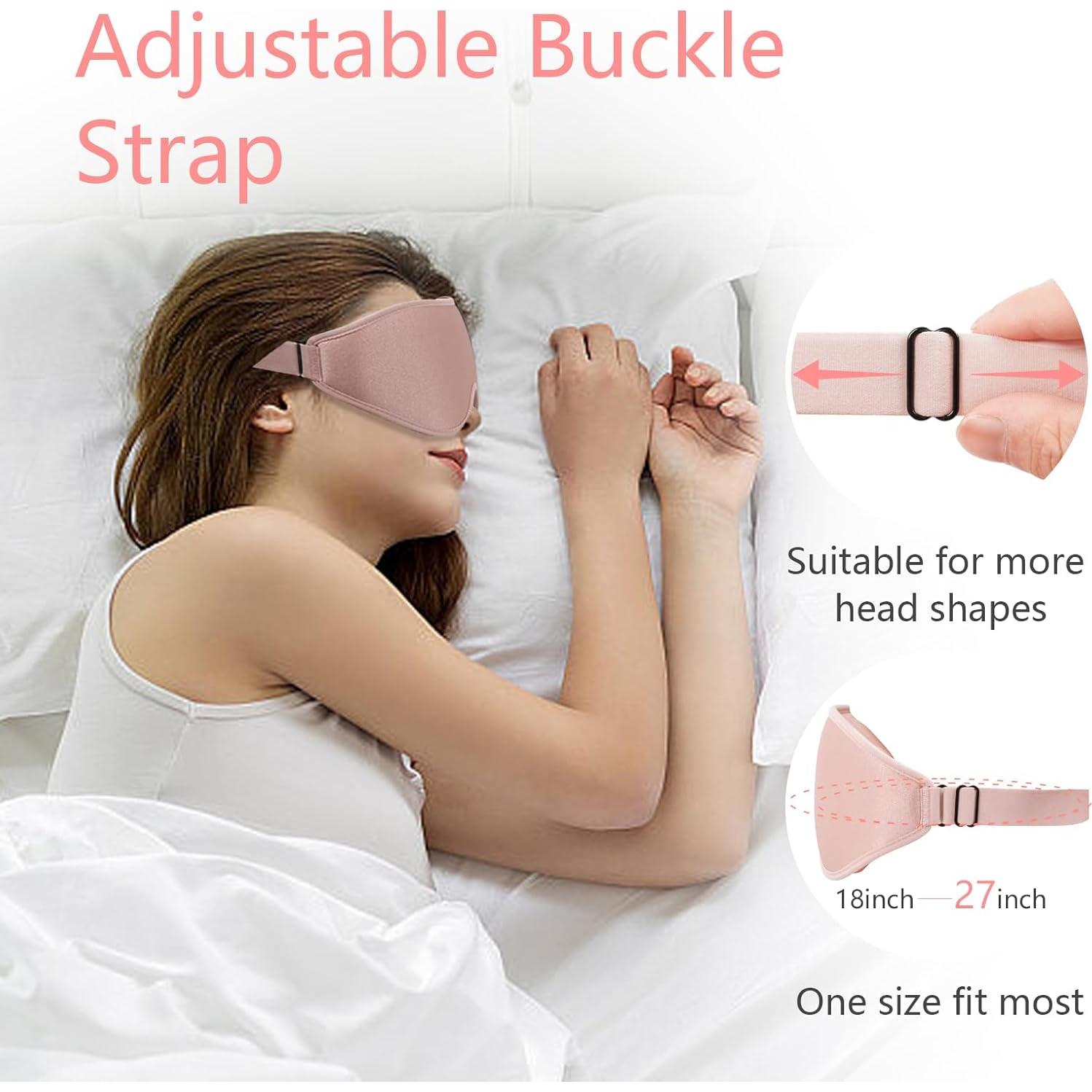 Máscara de Sueño 3D Dec.Metu Rosa Espuma de Memoria Ajustable