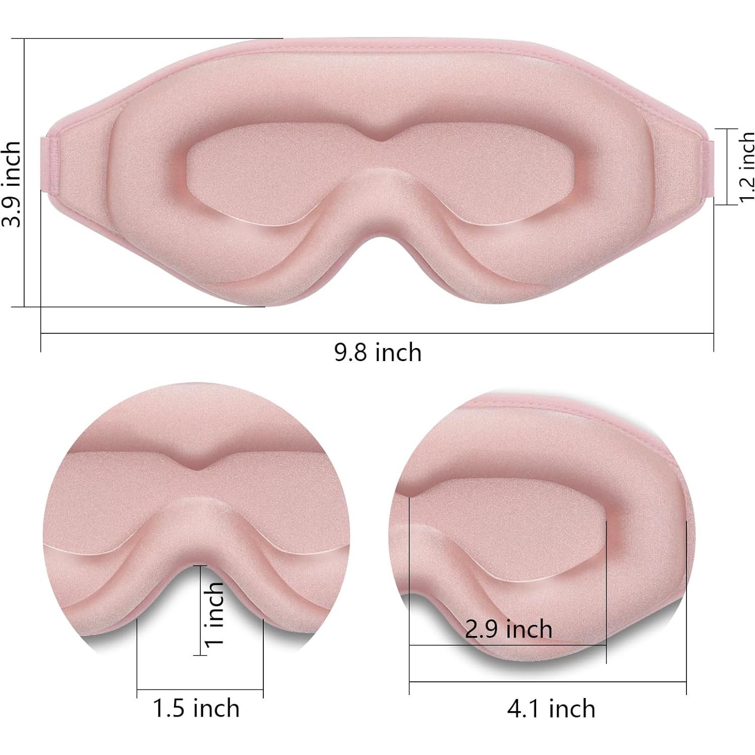 Máscara de Sueño 3D Dec.Metu Rosa Espuma de Memoria Ajustable