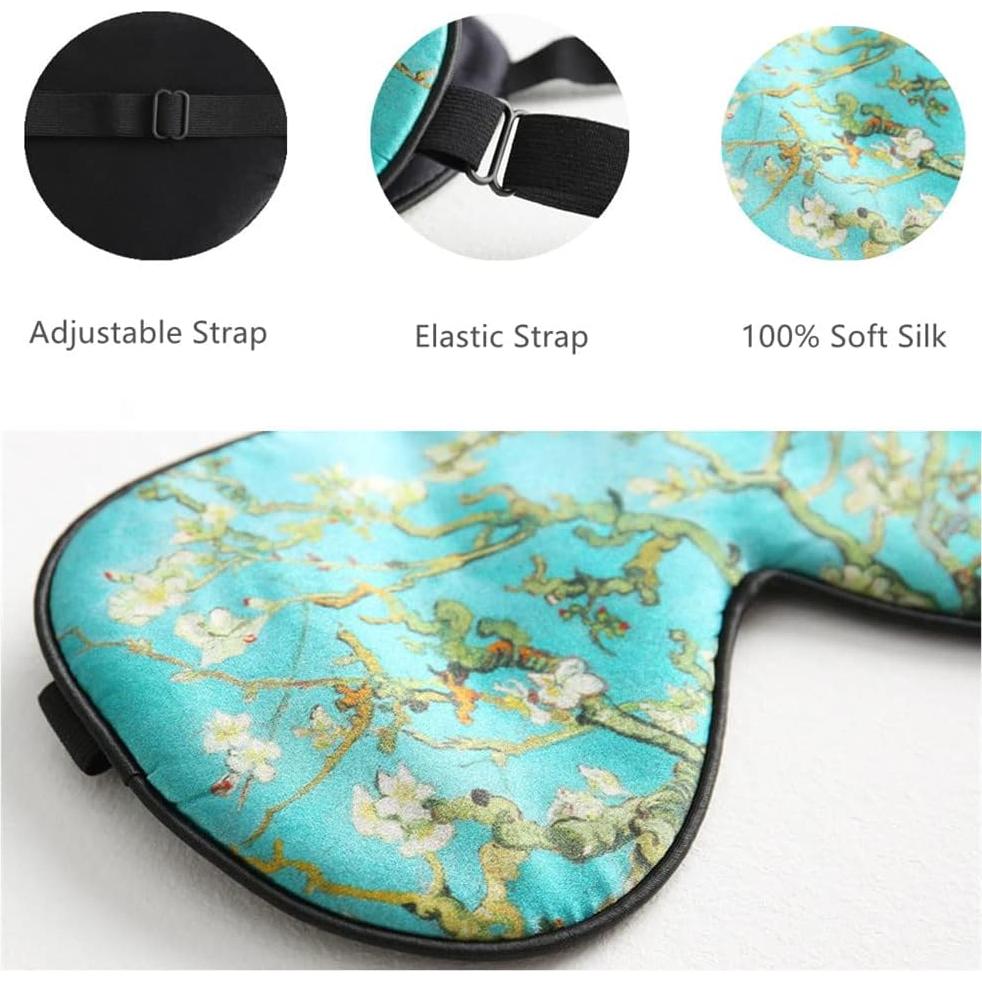 Máscara de Sueño de Seda Tim & Tina Verde Ajustable