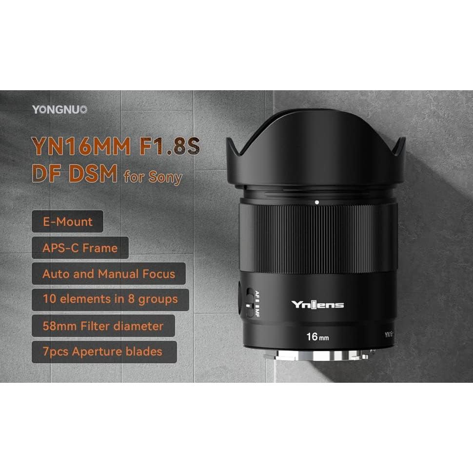 Lente Gran Angular YONGNUO YN16mm F1.8 para Sony
