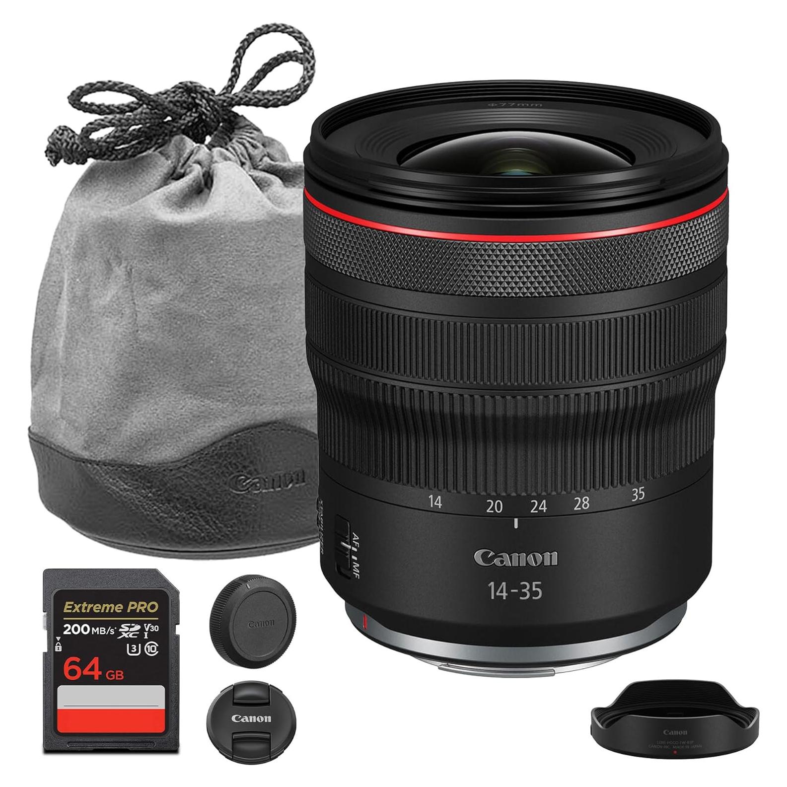 Lente Gran Angular Canon RF 14-35mm f/4 L IS USM + Tarjeta 64GB