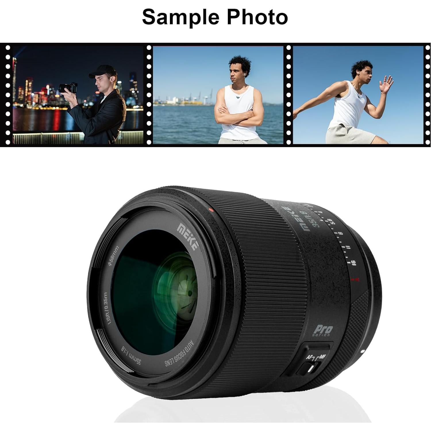 Lente Meike 35mm F1.8 AF STM para cámaras Sony E Full Frame