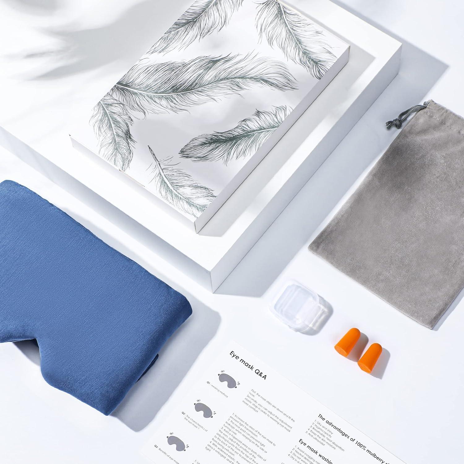 Máscara de Sueño FRESHME Algodón Ajustable Azul