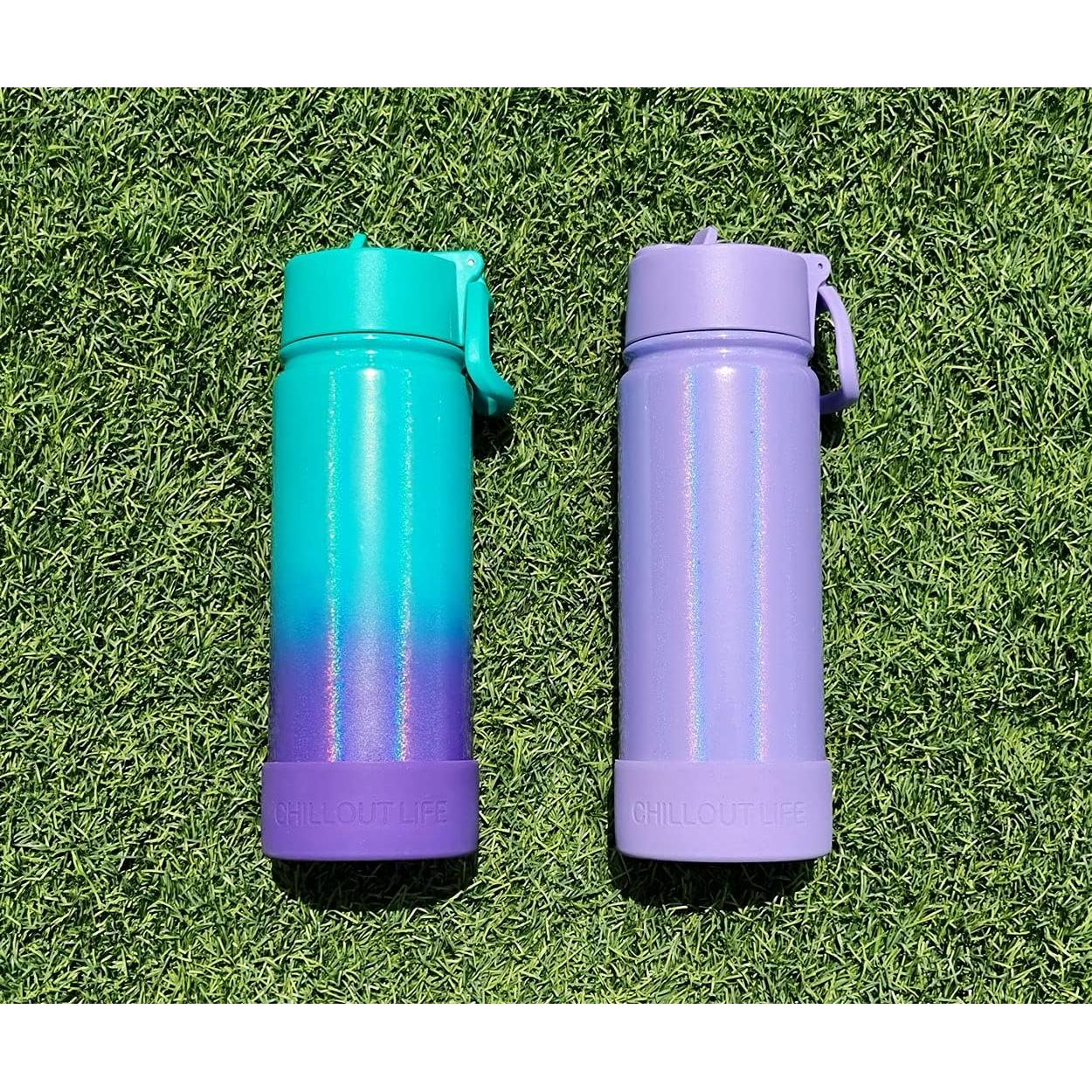 Botella de Agua Aislada CHILLOUT LIFE 500 ml Popote Purpura