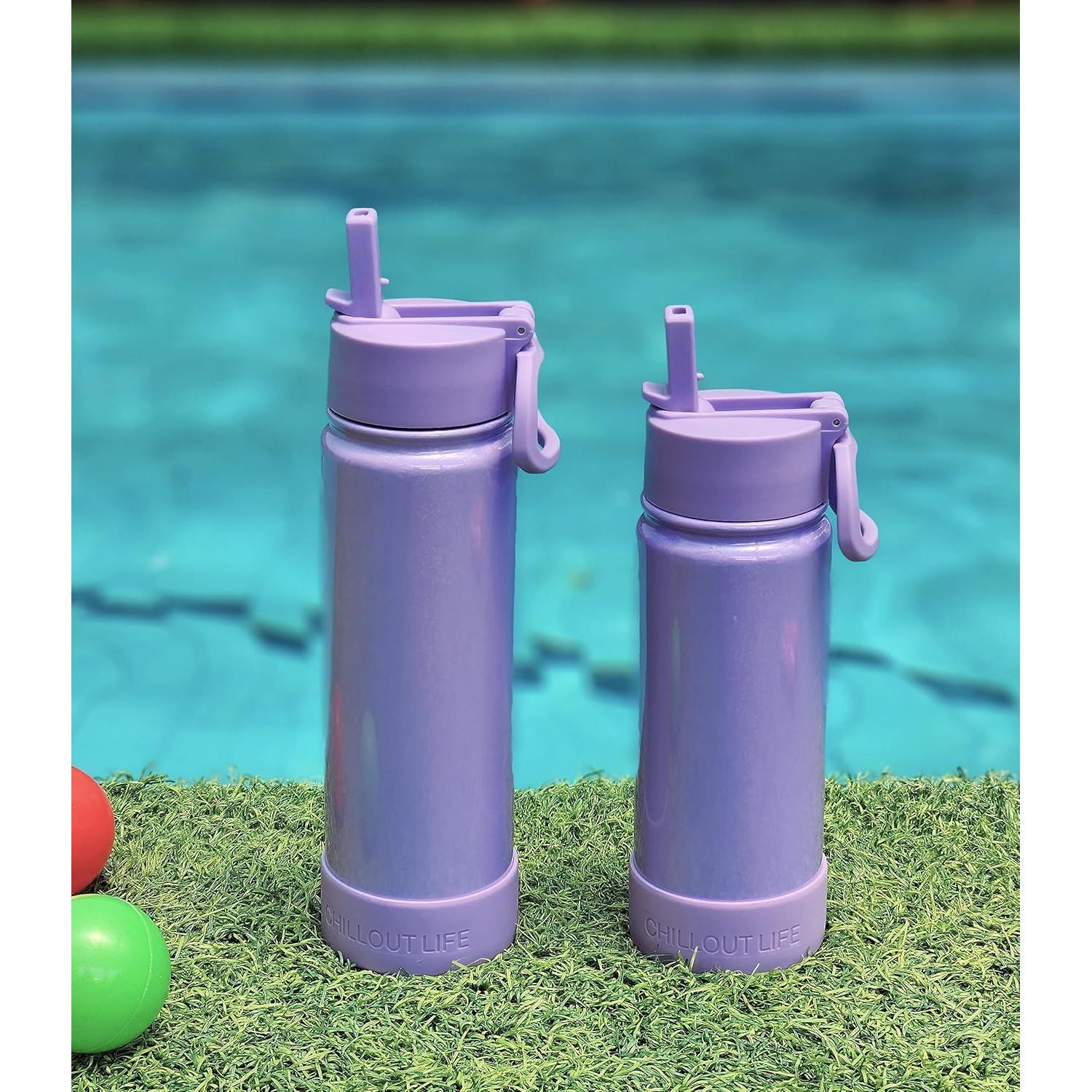 Botella de Agua Aislada CHILLOUT LIFE 500 ml Popote Purpura