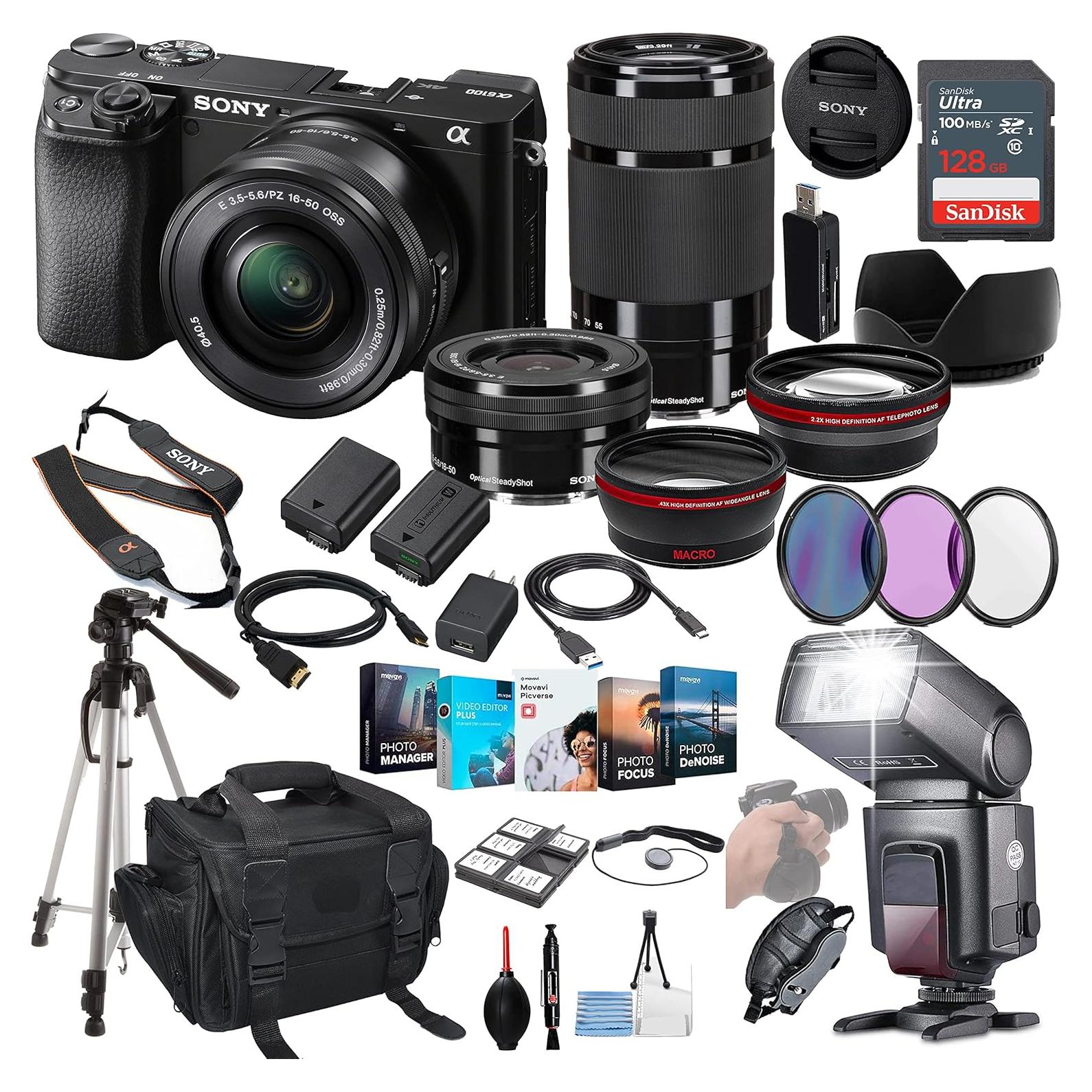 Cámara Sin Espejo Sony a6100 con Lentes 16-50mm y 55-210mm