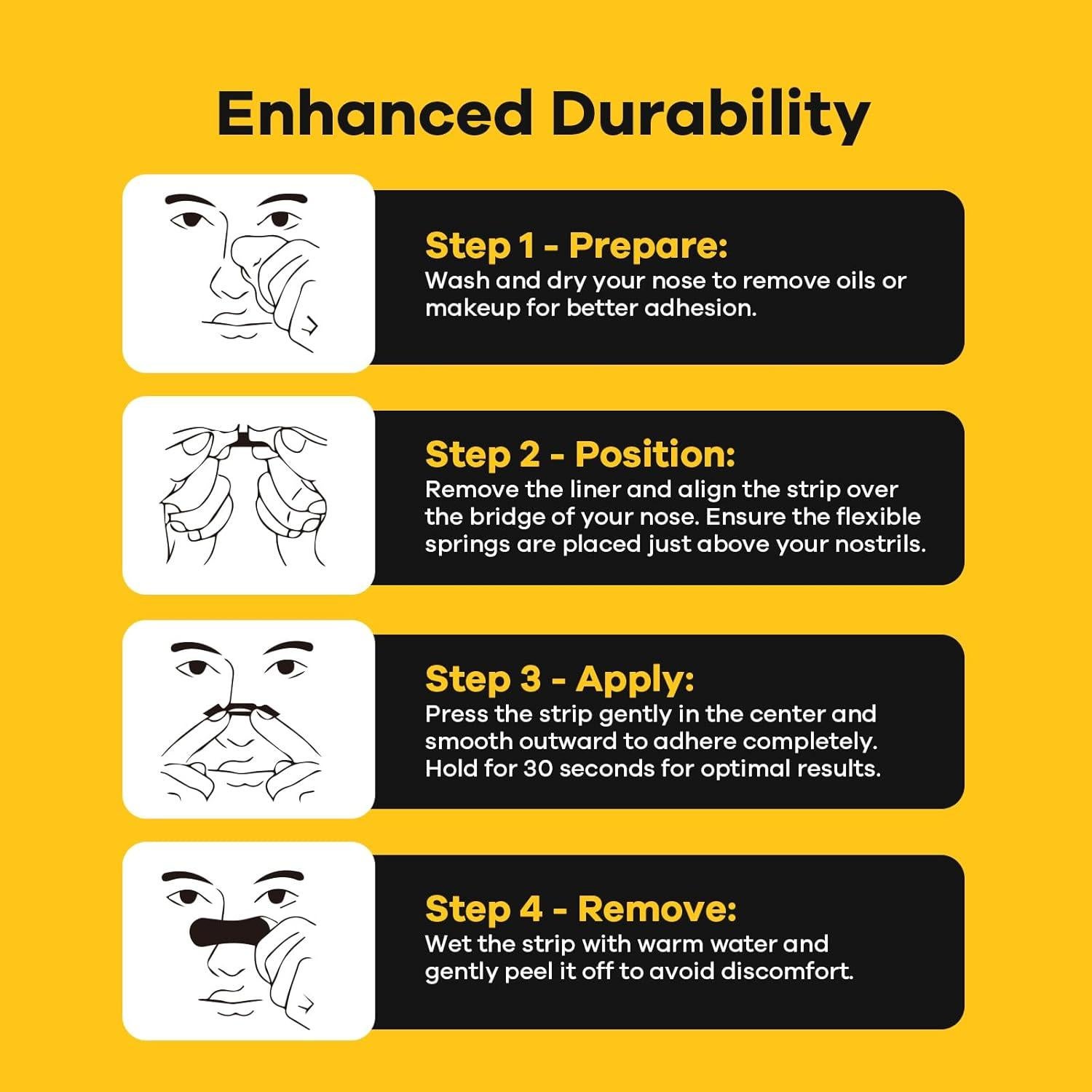 Tiras Nasales SleepSloth 36 Tiras Alivio Congestión Negro