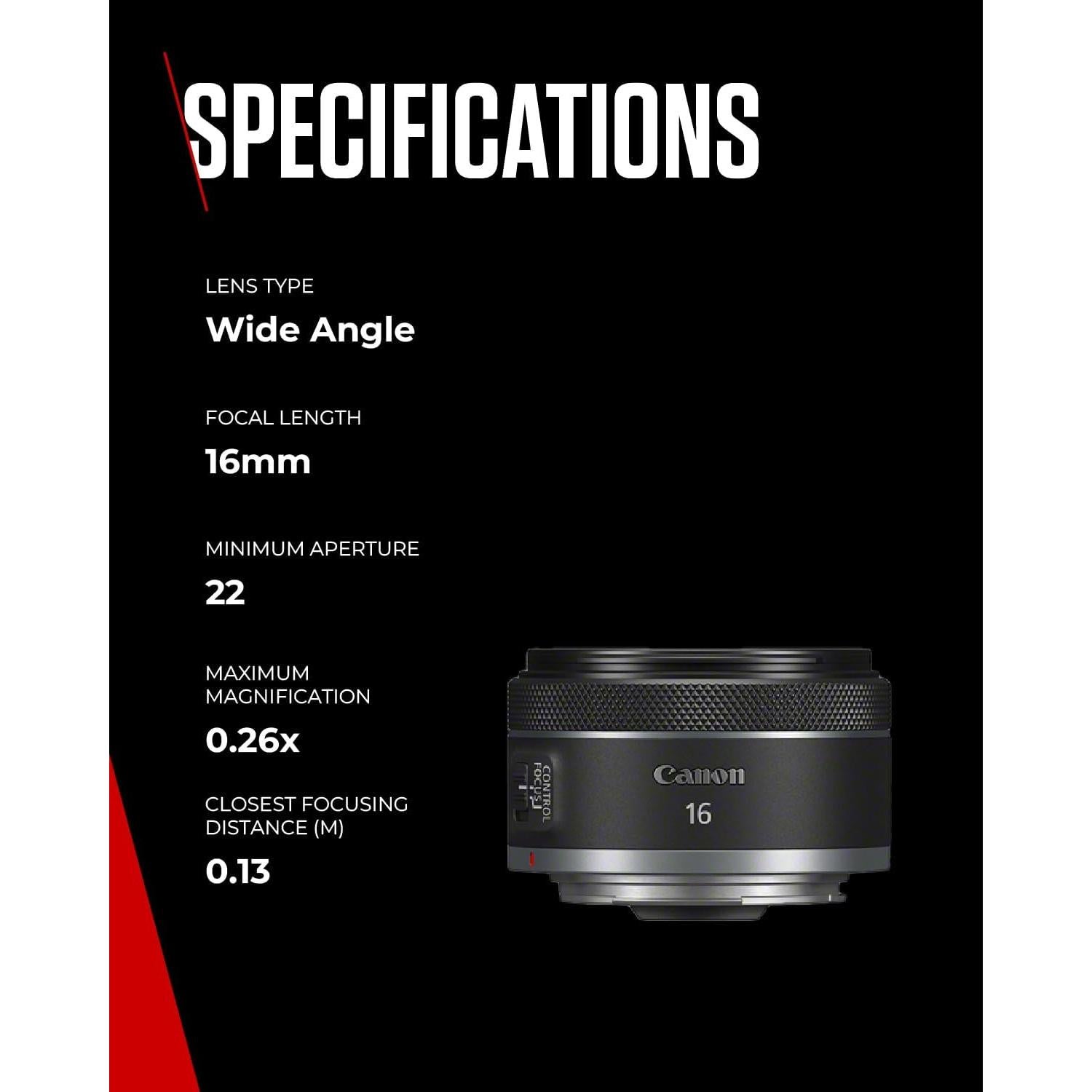 Lente Canon RF 16mm f2.8 STM Ultra Gran Angular