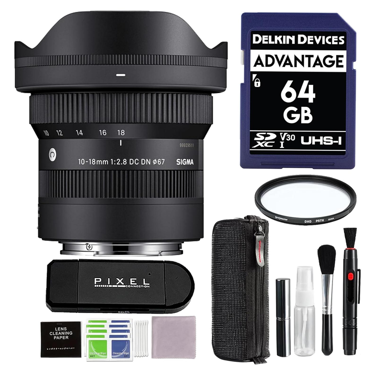 Lente Sigma 10-18mm f/2.8 DC DN para Sony-E con Accesorios