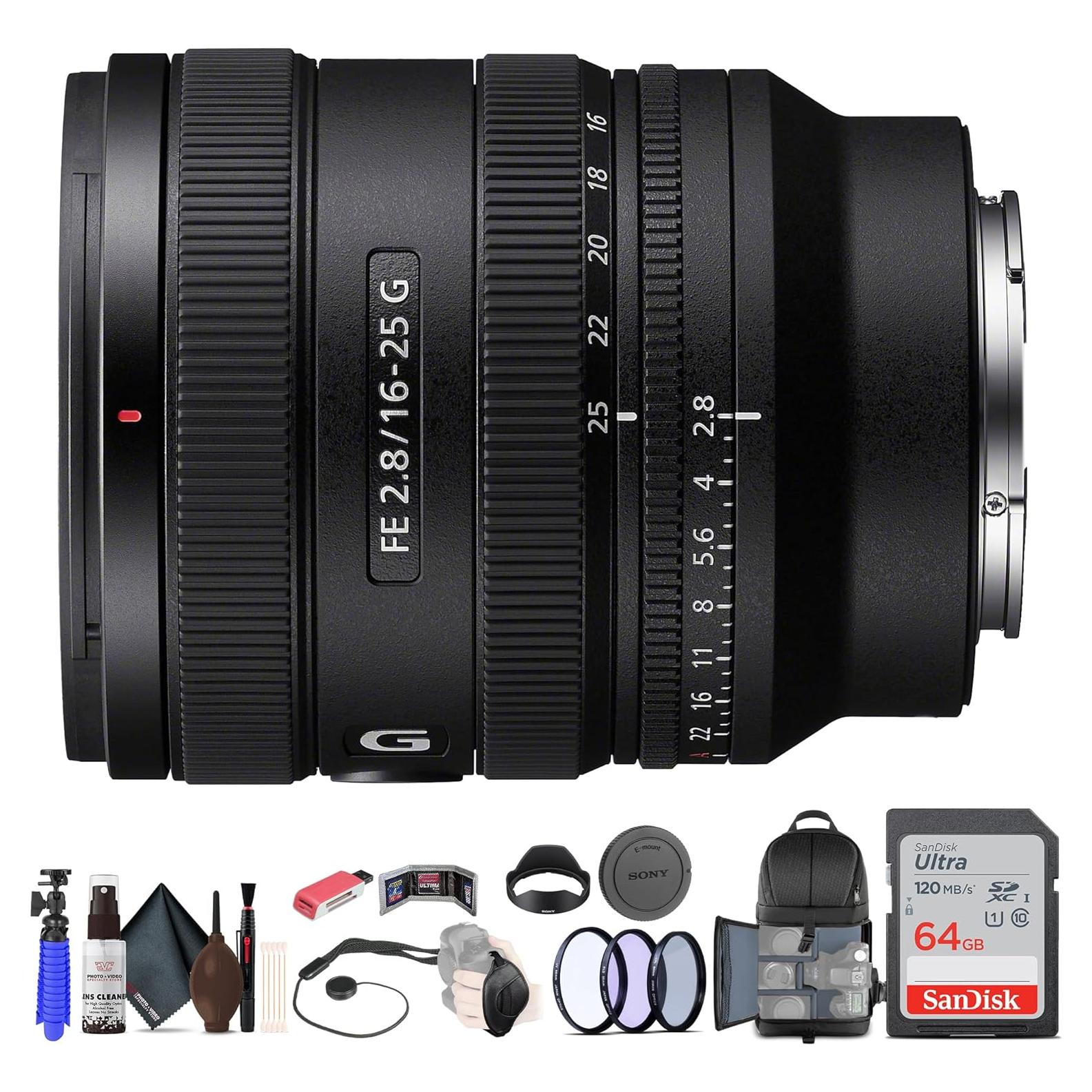Lente Zoom Gran Angular Sony FE 16-25mm F2.8 G + Accesorios