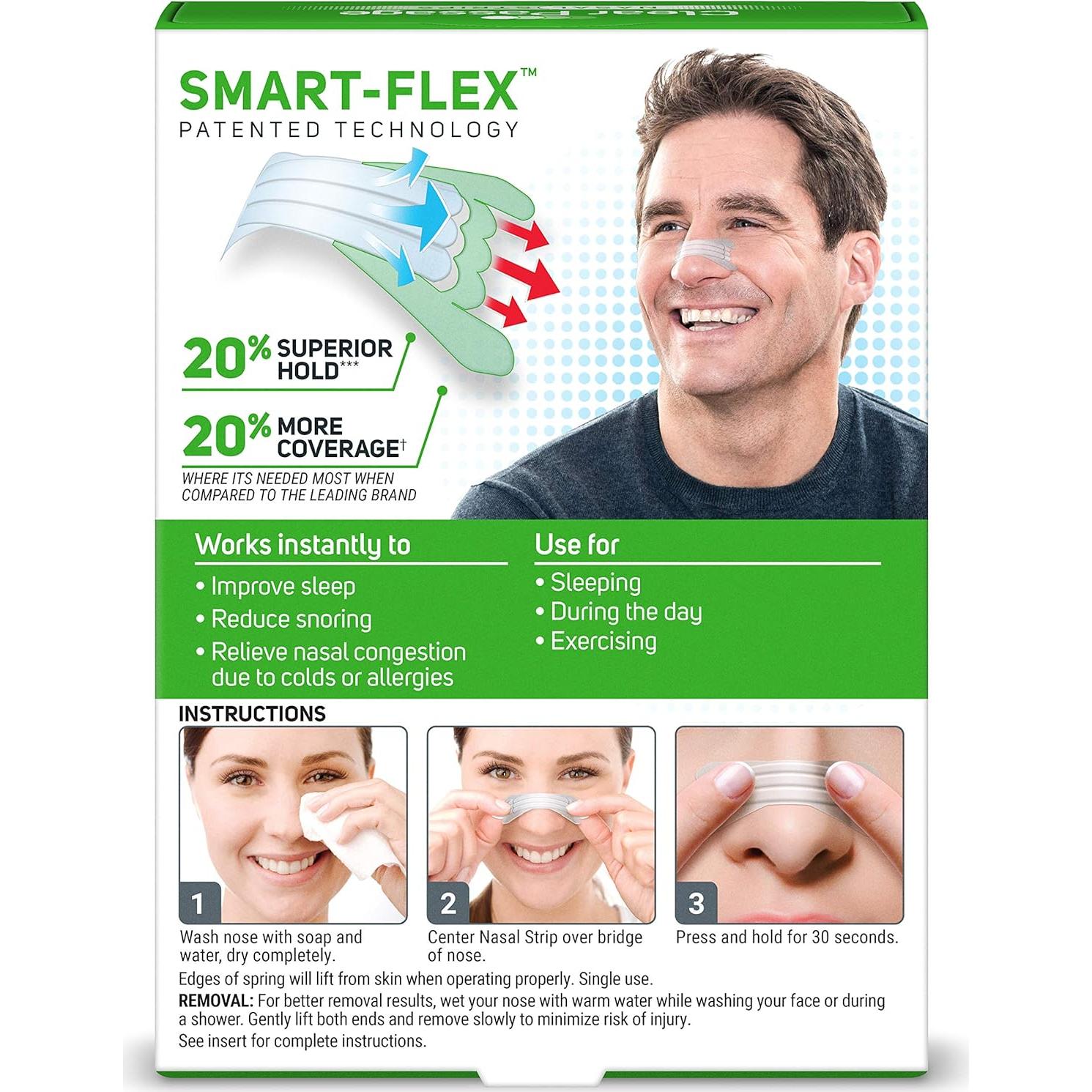 Tiras Nasales ASO 100 ct para Ronquidos y Congestión