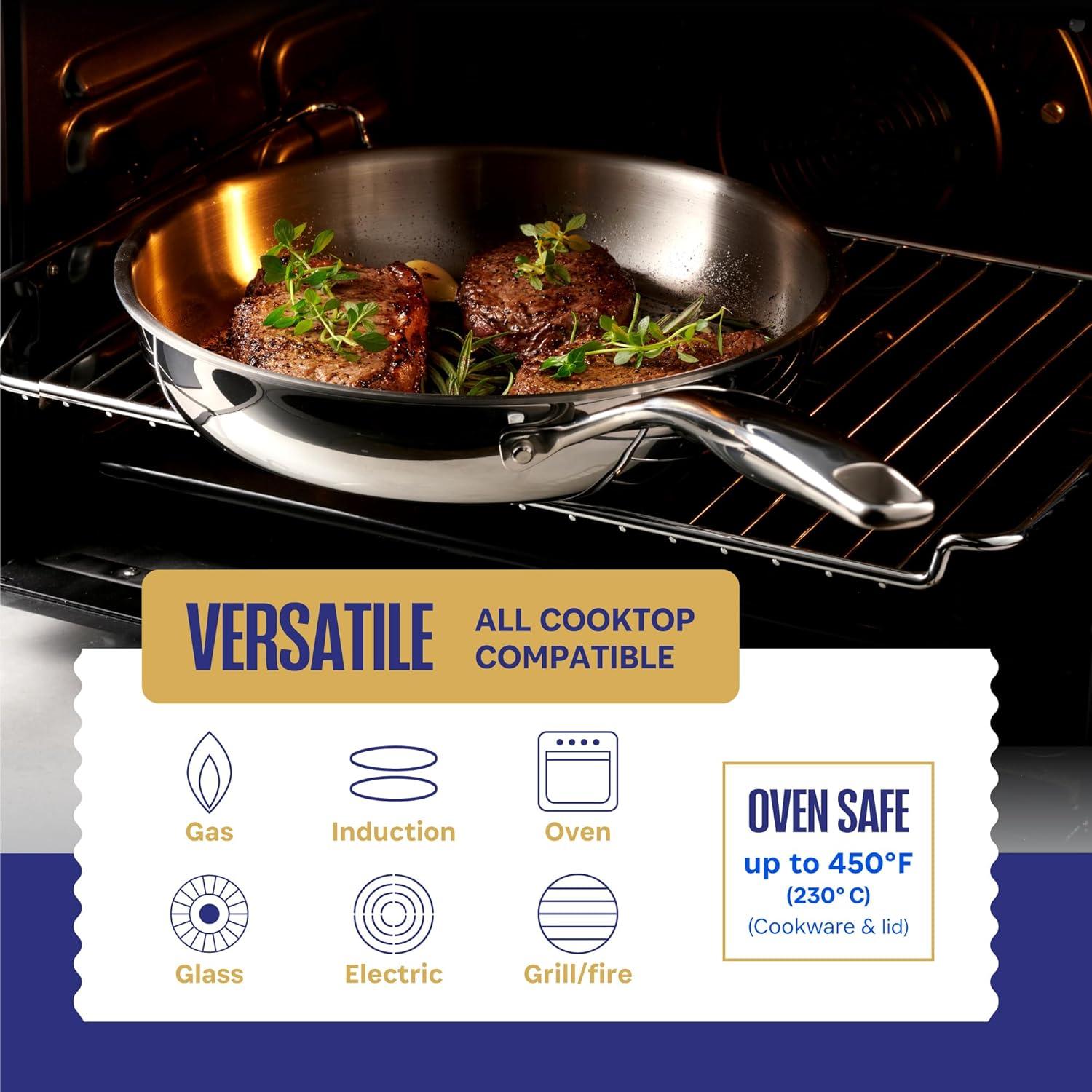 Juego de Ollas Legend 10 Piezas Acero Inoxidable 3 Capas