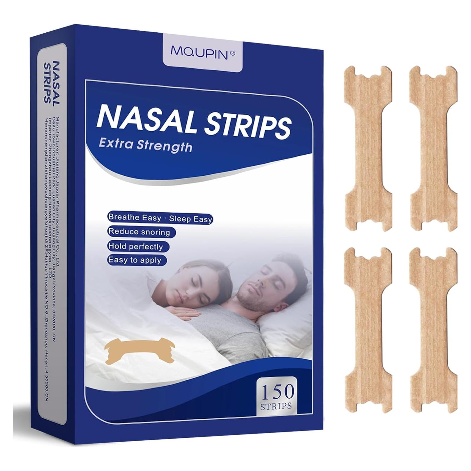 Tiras Nasales MQUPIN 150 Unidades Alivio Congestión 6.6x1.9cm