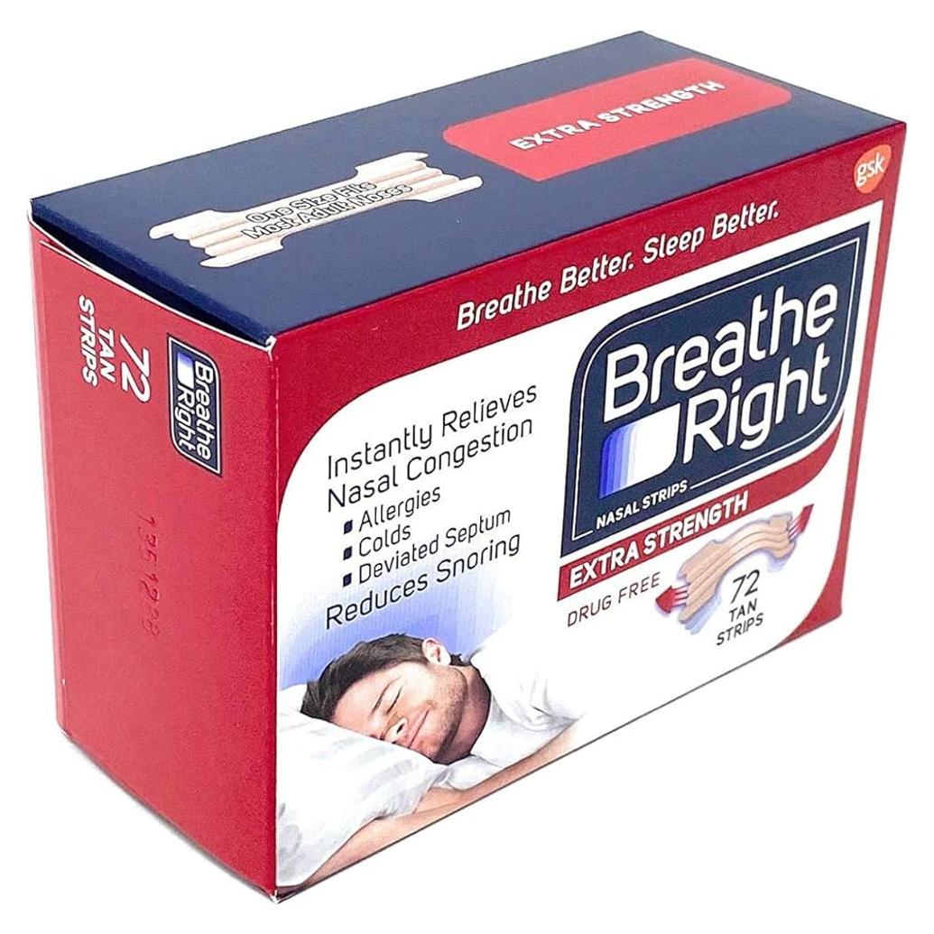 Tiras Nasales Breathe Right Extra 72 Piezas Alivio Congestión