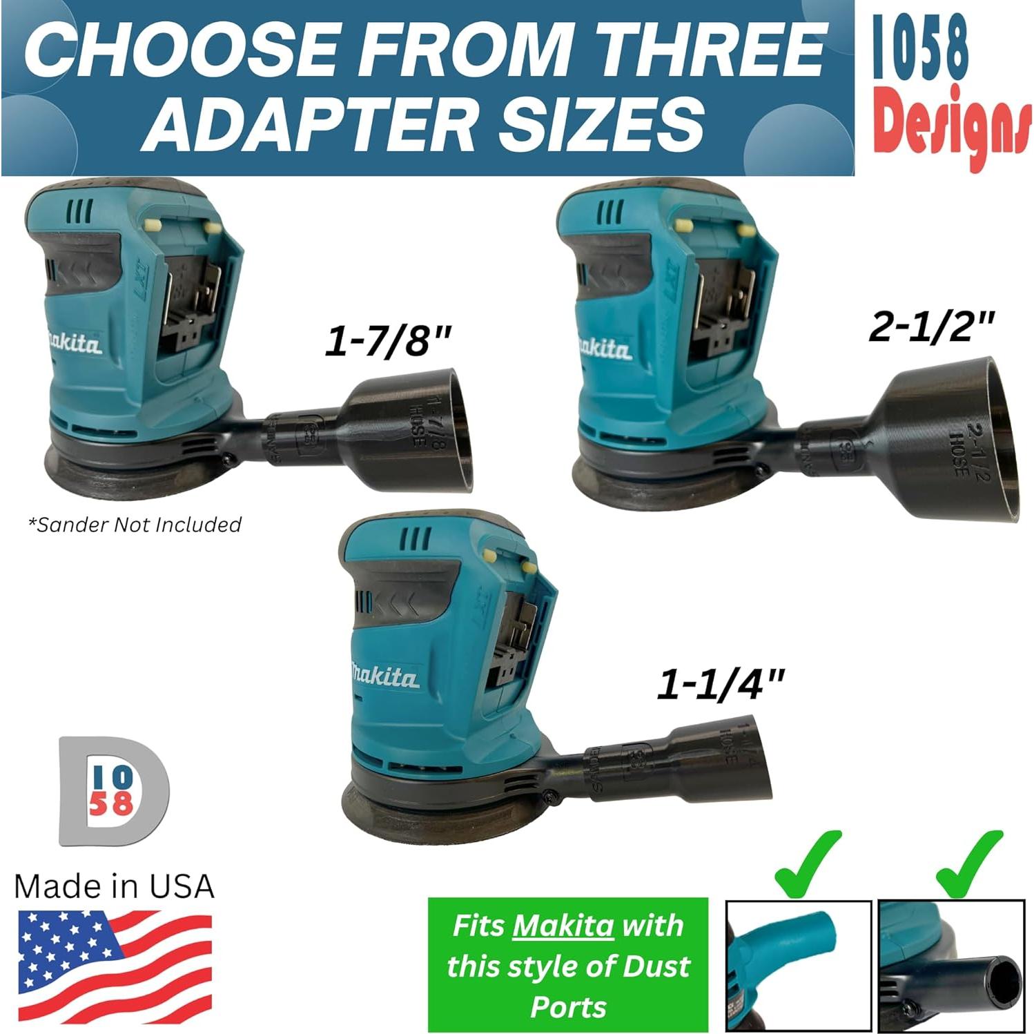 Adaptador de Vacío 1058 Diseños para Lijadoras Makita 1-1/4"