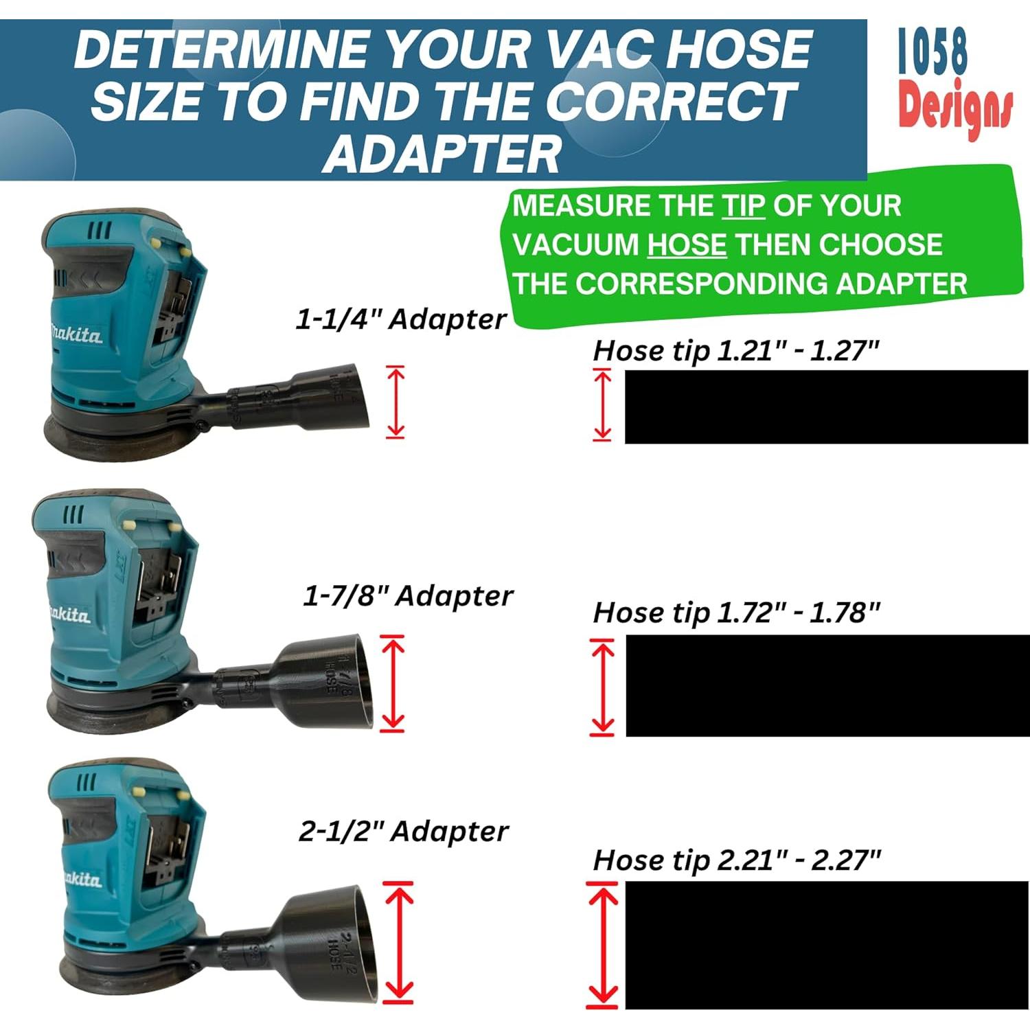 Adaptador de Vacío 1058 Diseños para Lijadoras Makita 1-1/4"