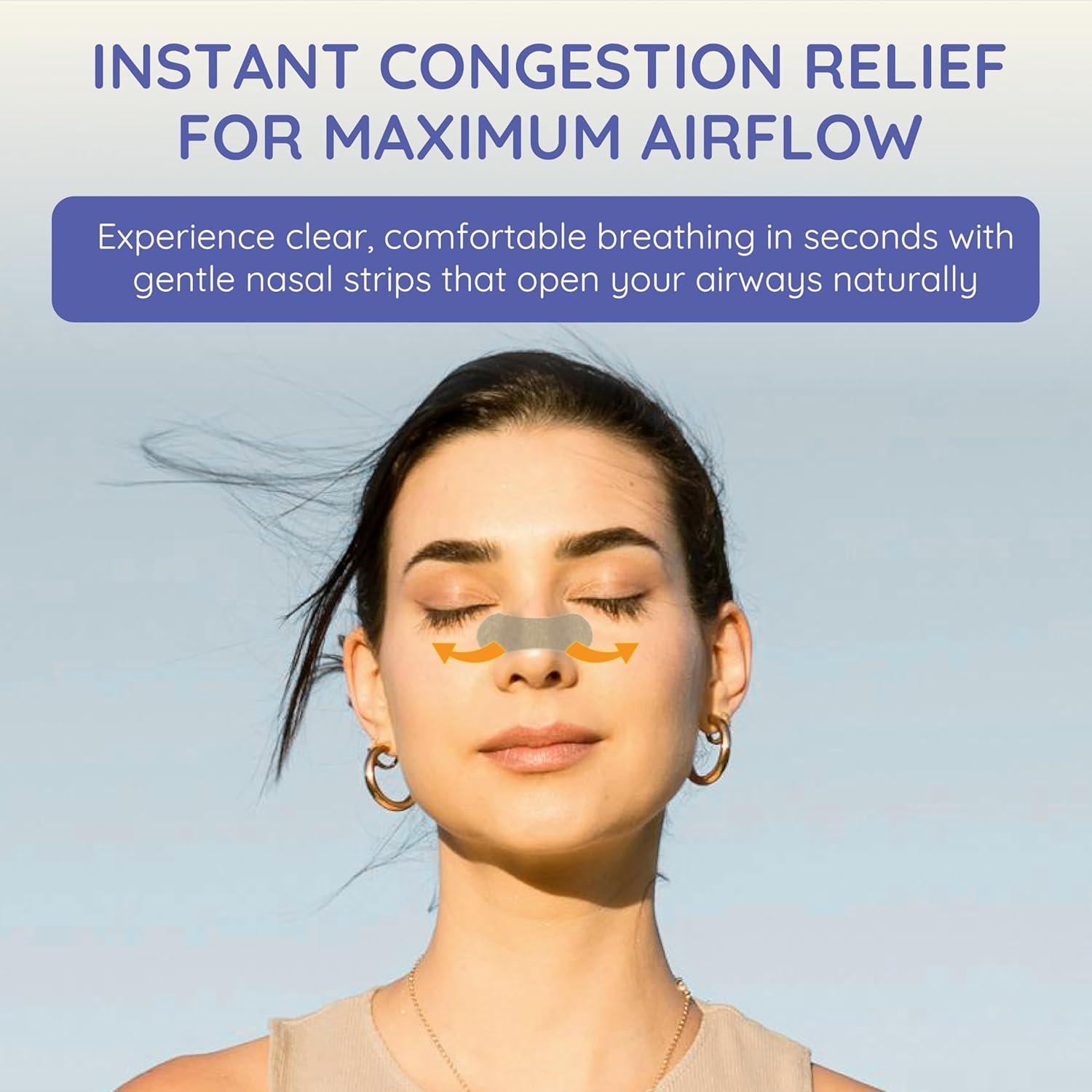 Tiras Nasales Naptuno 40 Unidades para Ronquidos y Congestión