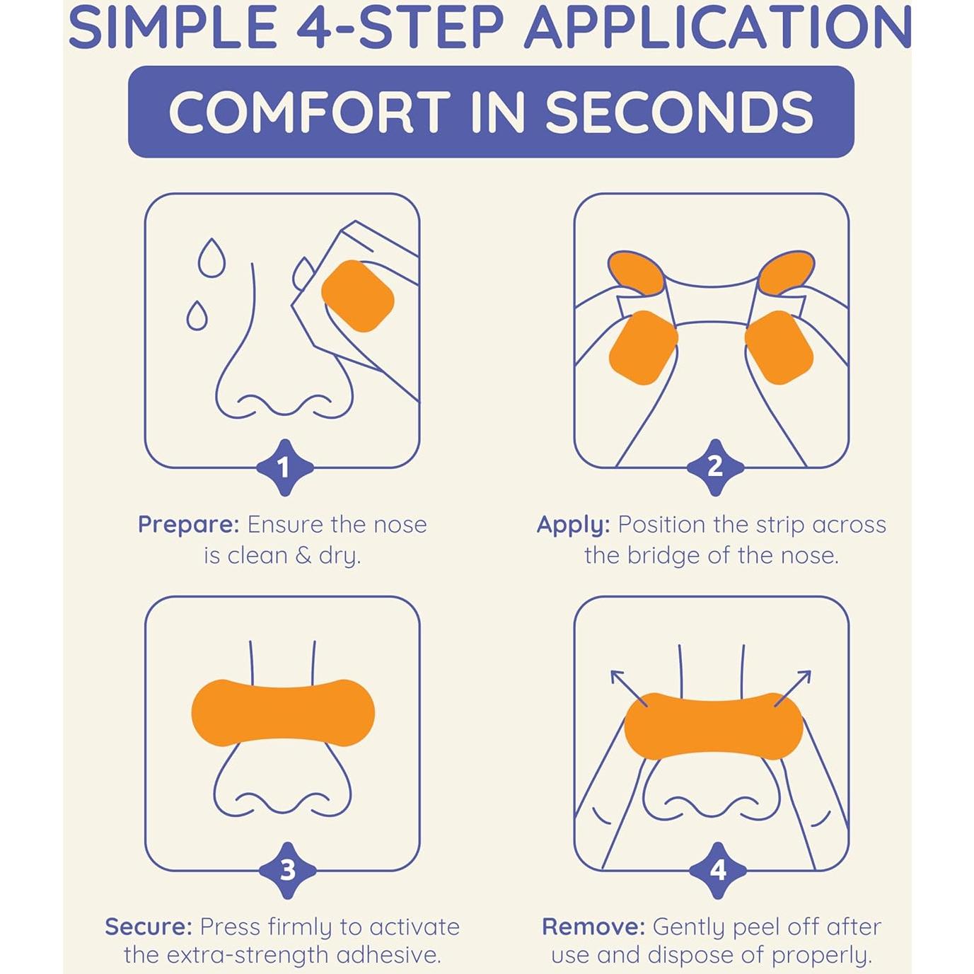 Tiras Nasales Naptuno 40 Unidades para Ronquidos y Congestión