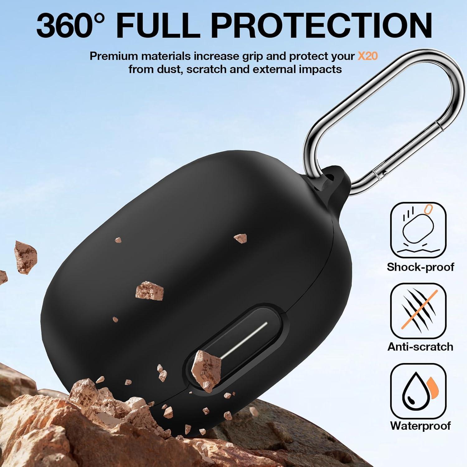 Funda de Silicona LDSXAY para Anker Soundcore Sport X20 - Negro