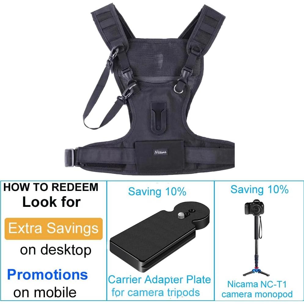 Arnés de Pecho Nicama S-VEST para 1 Cámara DSLR