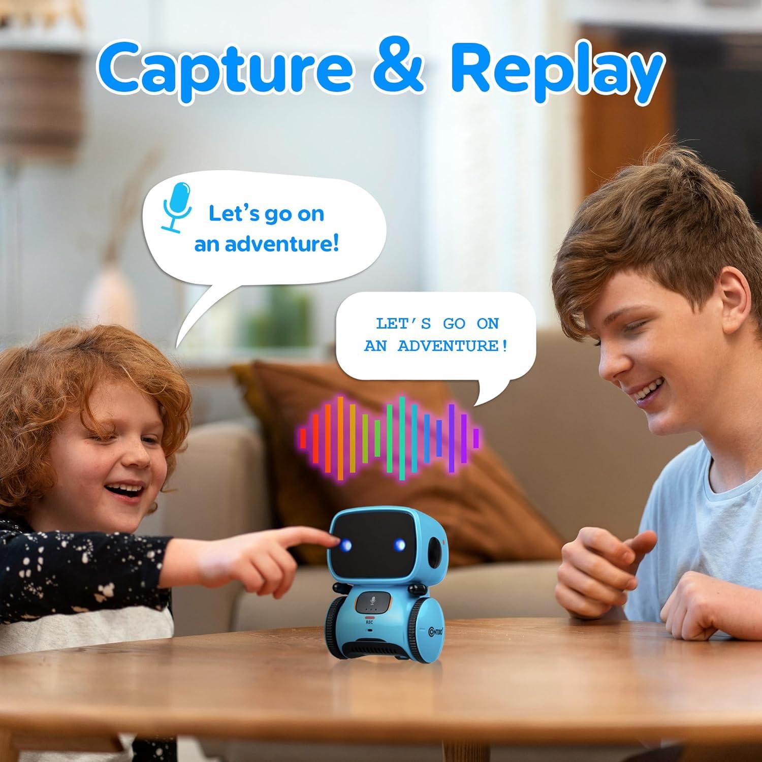 Robot Infantil Interactivo Contixo R1 Azul, Juguete Educativo