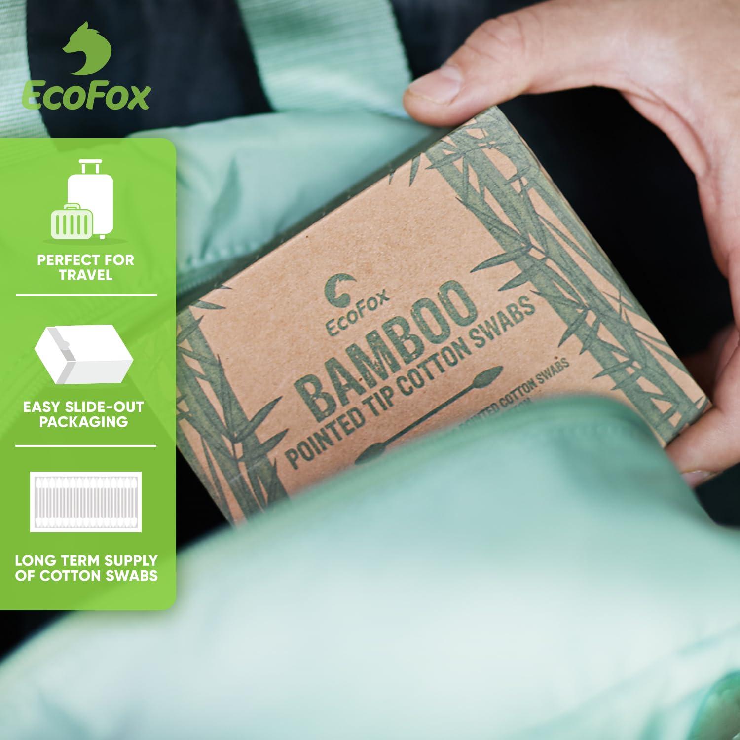 Hisopos de Algodón Eco-Amigables EcoFox 200 Unidades Punta Doble