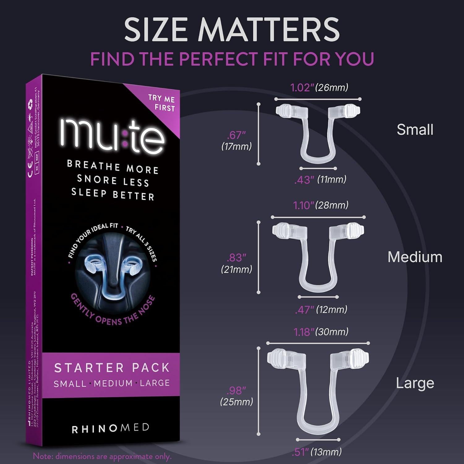 Dilatador Nasal Mute Rhinomed Paquete de 3 Antironquidos