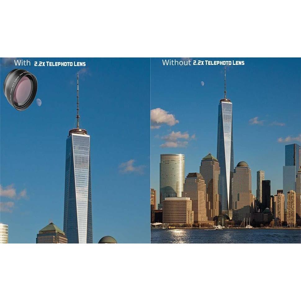 Lente Gran Angular 46mm + Telefoto 2.2X + Accesorios OPTURA