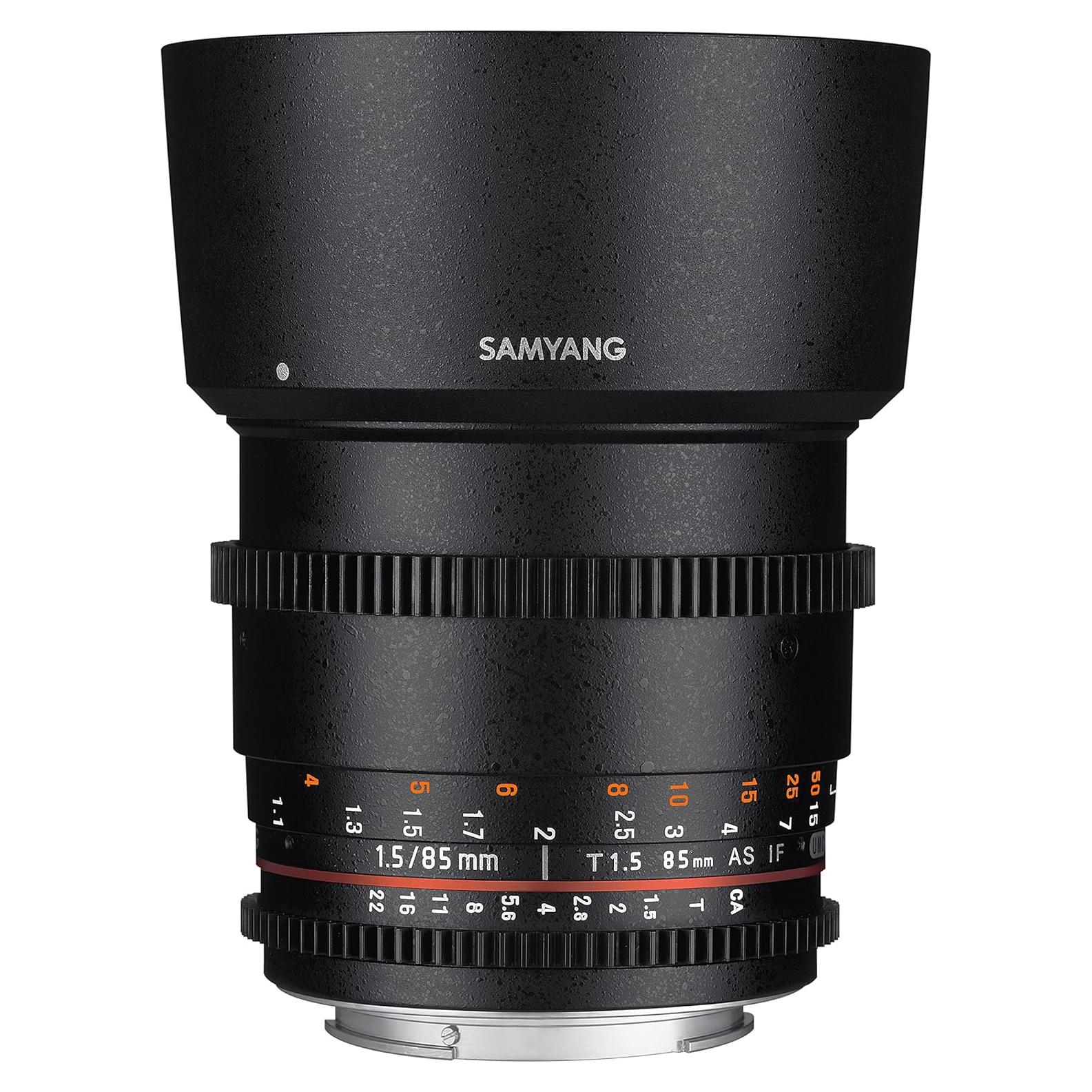 Lente Cine Samyang VDSLR II 85mm T1.5 para Nikon FX
