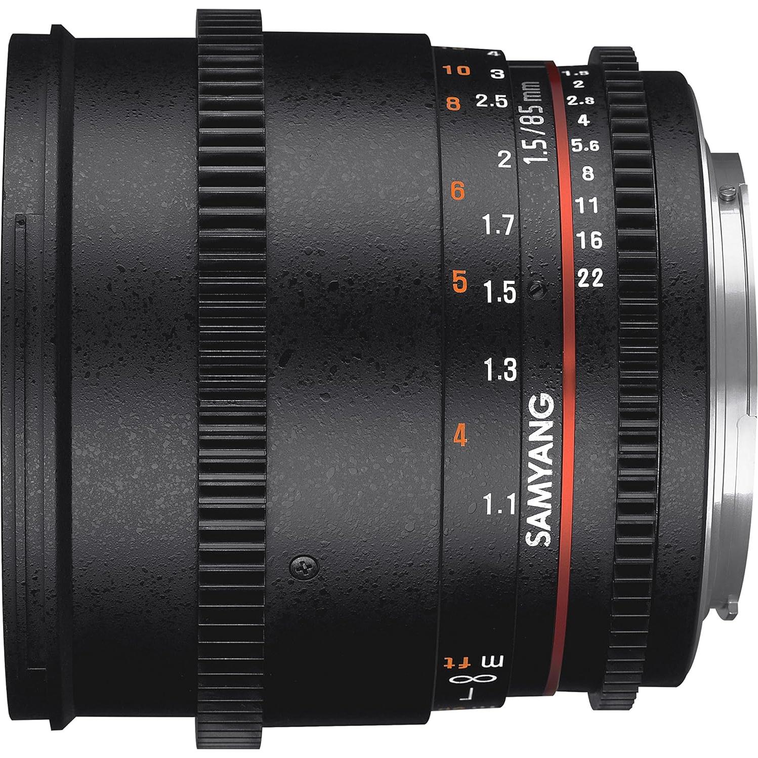 Lente Cine Samyang VDSLR II 85mm T1.5 para Nikon FX