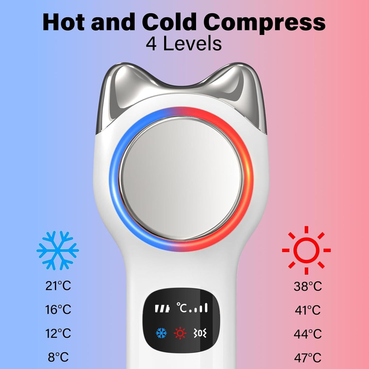 Masajeador Facial Vcycal Eléctrico Calor y Frío 38-47°C
