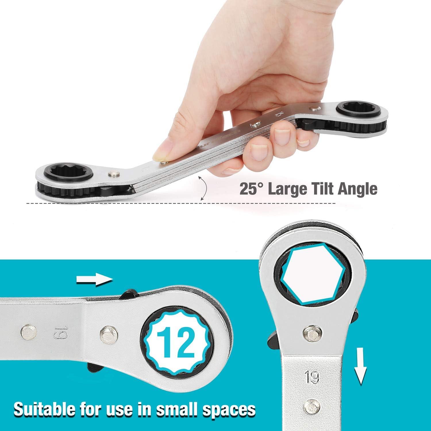 Juego de 5 Llaves de Carraca Reversibles DURATECH 6-21 mm