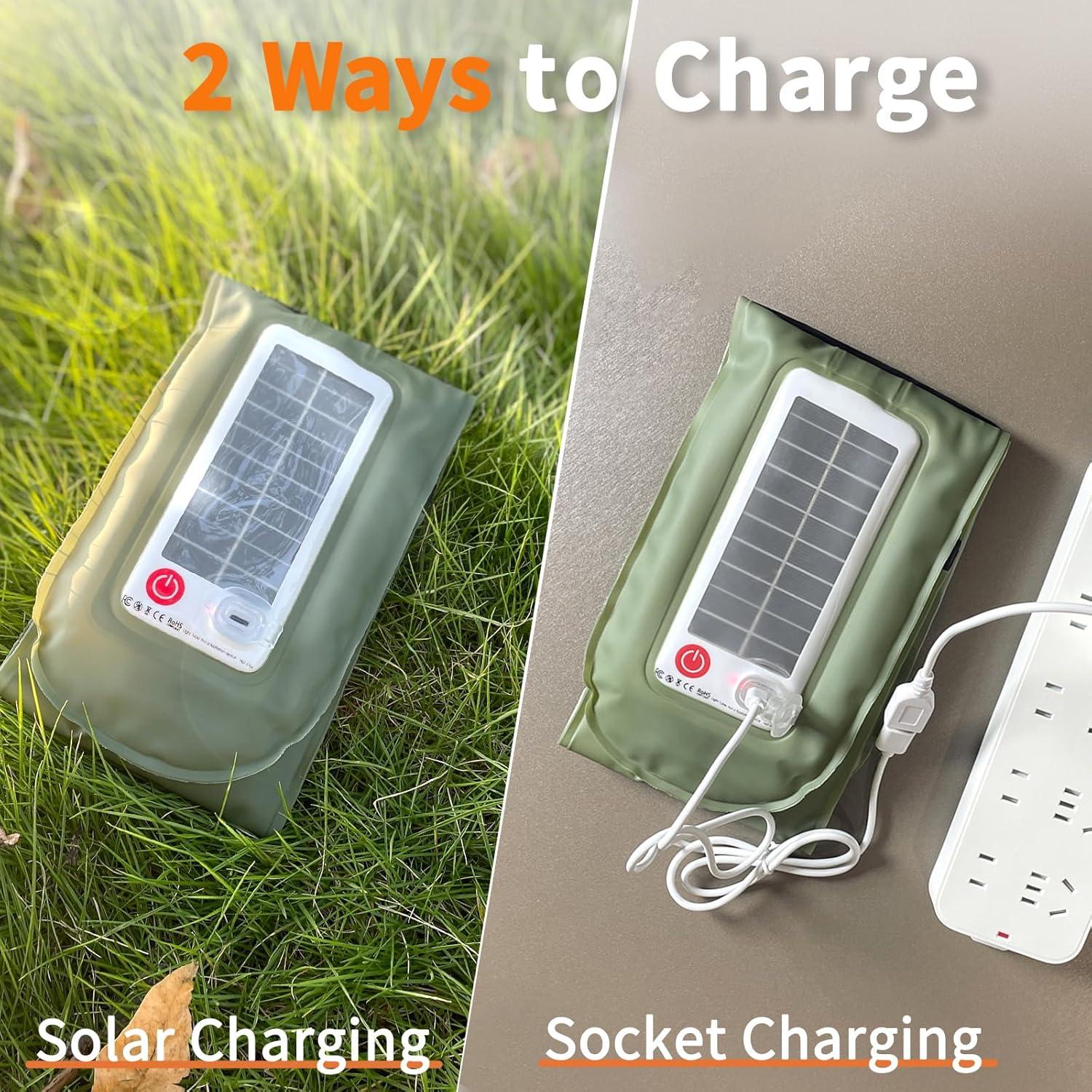 Linterna de Camping Inflable Ztarx, Recargable Solar y USB, IP66