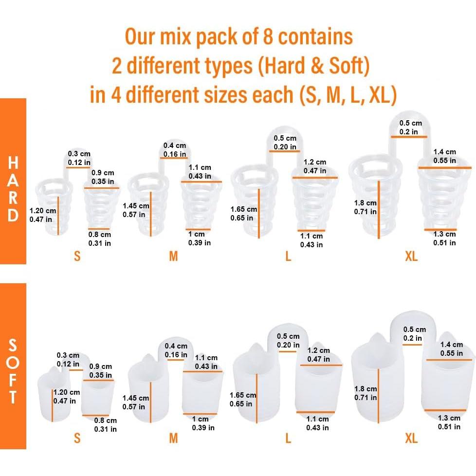 Dilator Nasal Anti-Ronquidos Mobi Lock - Paquete de 8 Tamaños