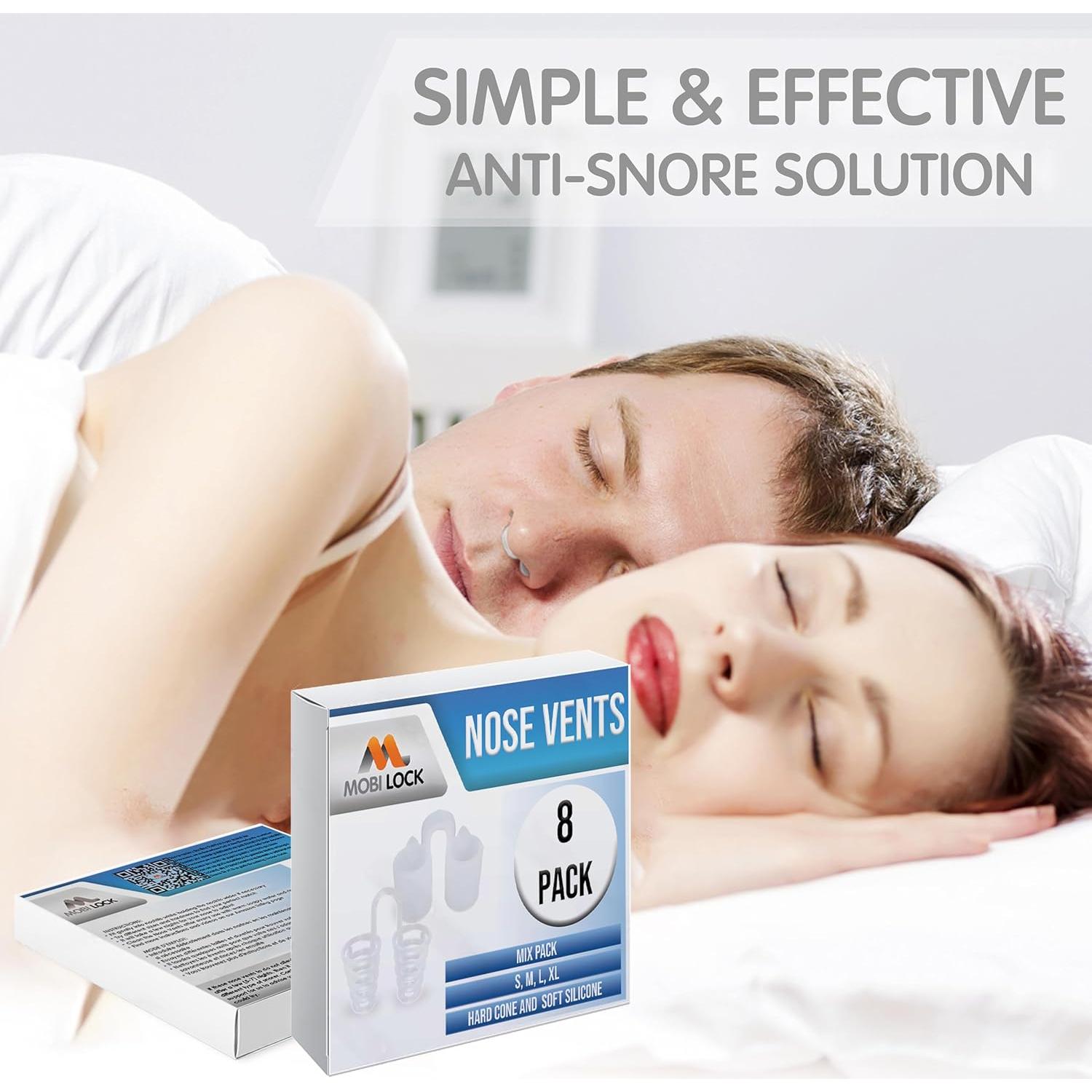 Dilator Nasal Anti-Ronquidos Mobi Lock - Paquete de 8 Tamaños