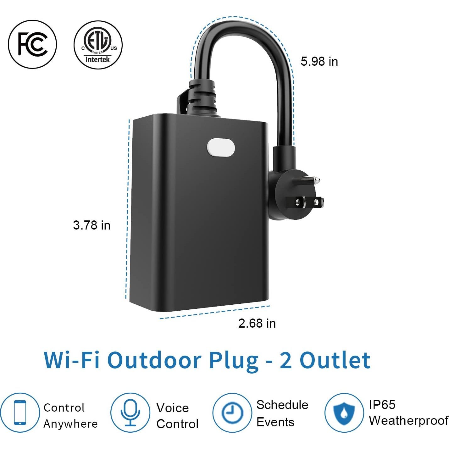 Enchufe Inteligente Exterior Nuevo WF97M IP65 Control Voz