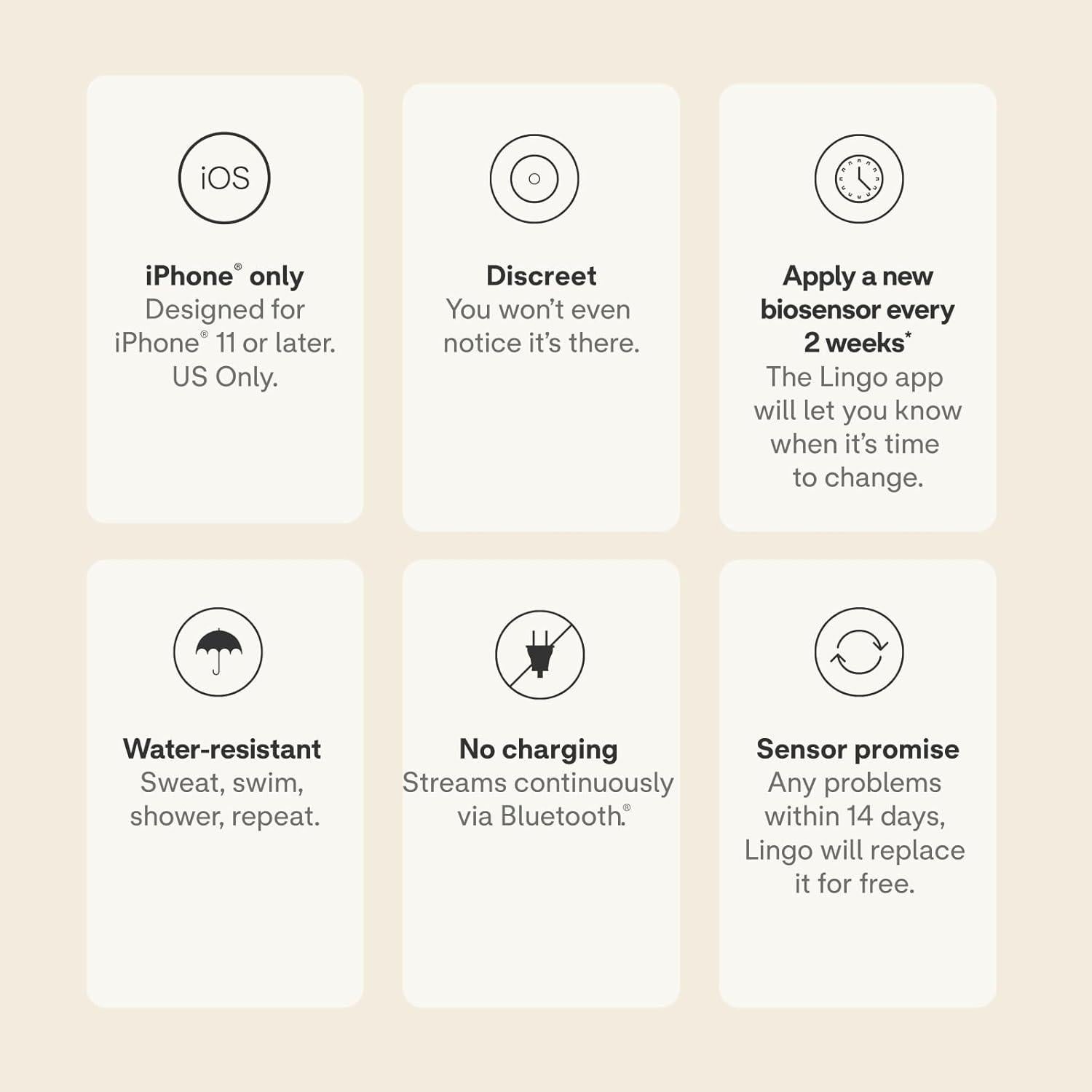 Monitor Continuo de Glucosa Abbott Lingo - Biosensor 14 Días