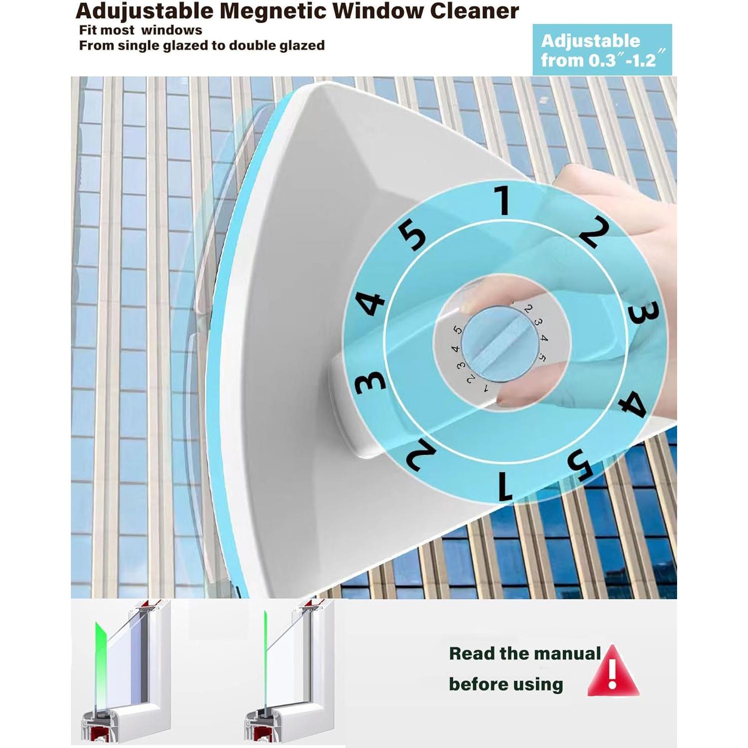 Limpiador Magnético de Ventanas Doble Cara Amffed 0.76-3.05 cm