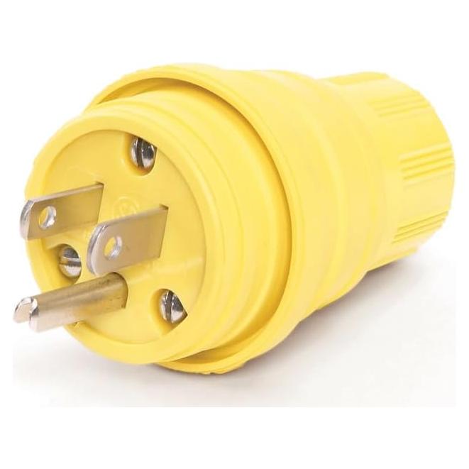 Enchufe Industrial Leviton 15A 125V Wetguard Amarillo