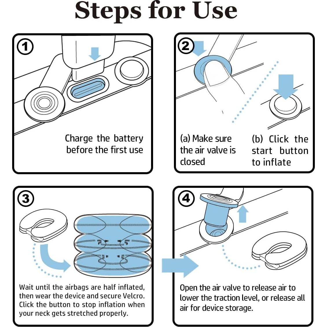 Dispositivo de tracción cervical eléctrica S NSBTR-BL, alivio de dolor