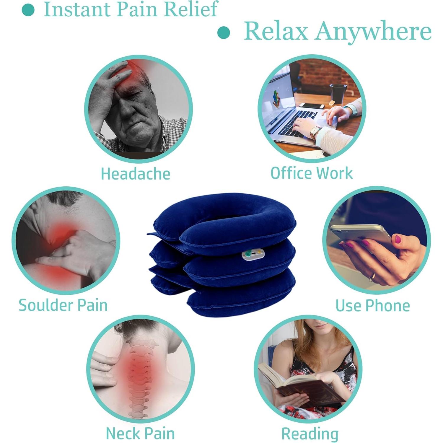 Dispositivo de tracción cervical eléctrica S NSBTR-BL, alivio de dolor