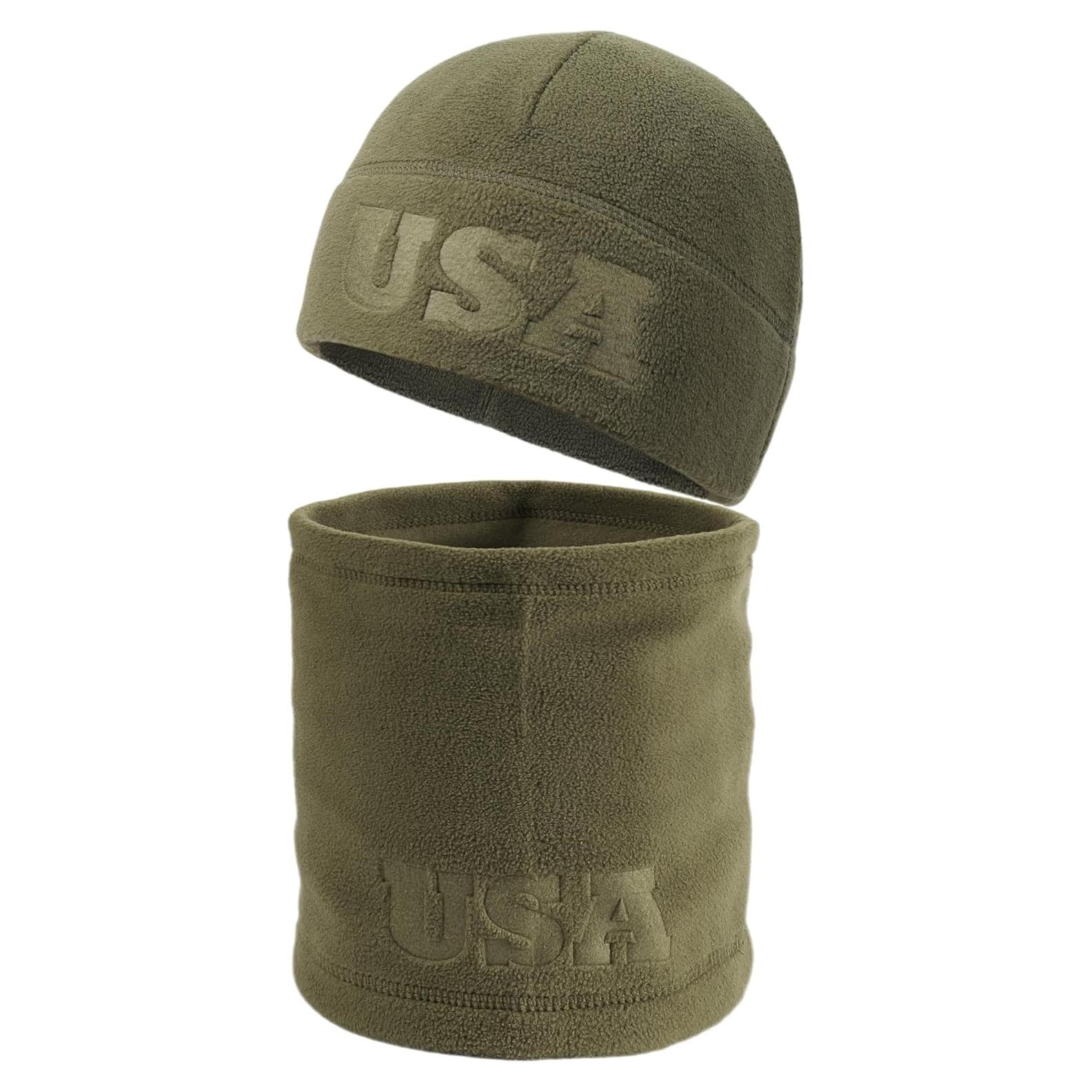 Conjunto Gorro y Cuello Gaiter Cálido Oliva Ejército