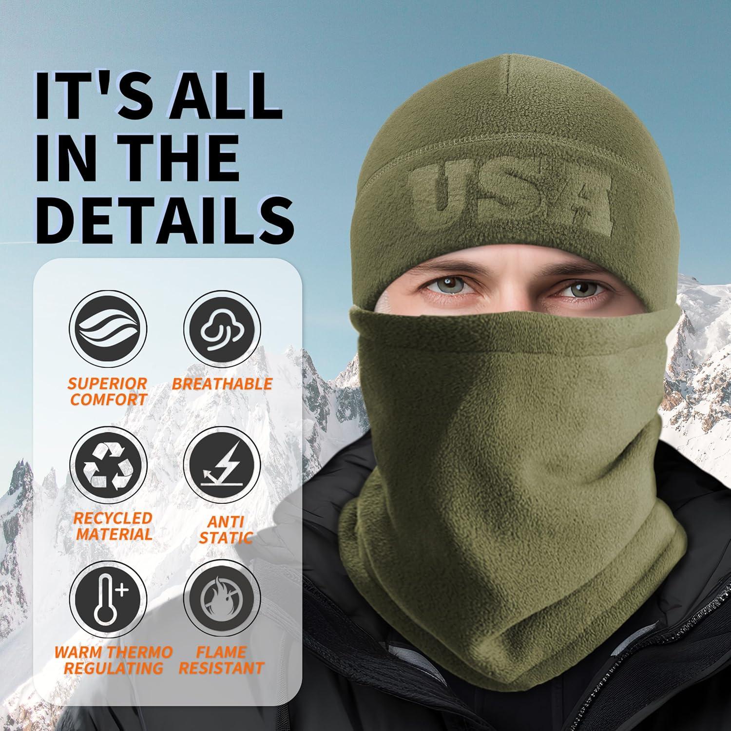 Conjunto Gorro y Cuello Gaiter Cálido Oliva Ejército