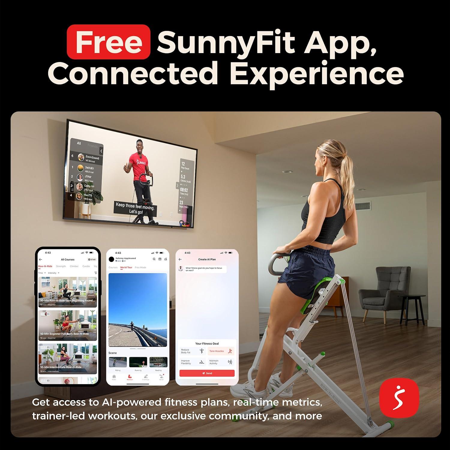 Entrenador de Glúteos y Piernas Sunny Health Row-N-Ride