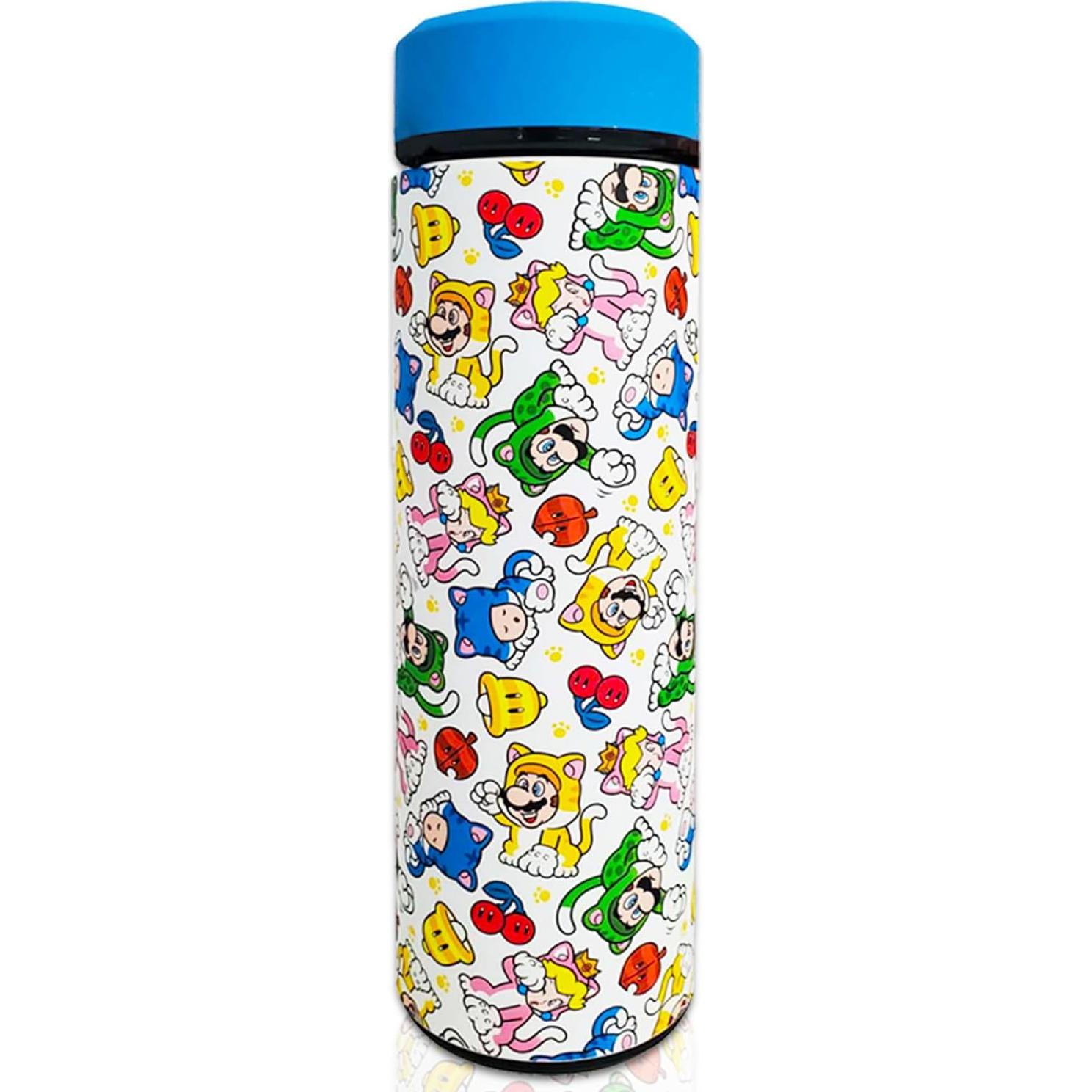 Botella de Agua Aislada Super Mario 502ml + Taza y Pegatinas