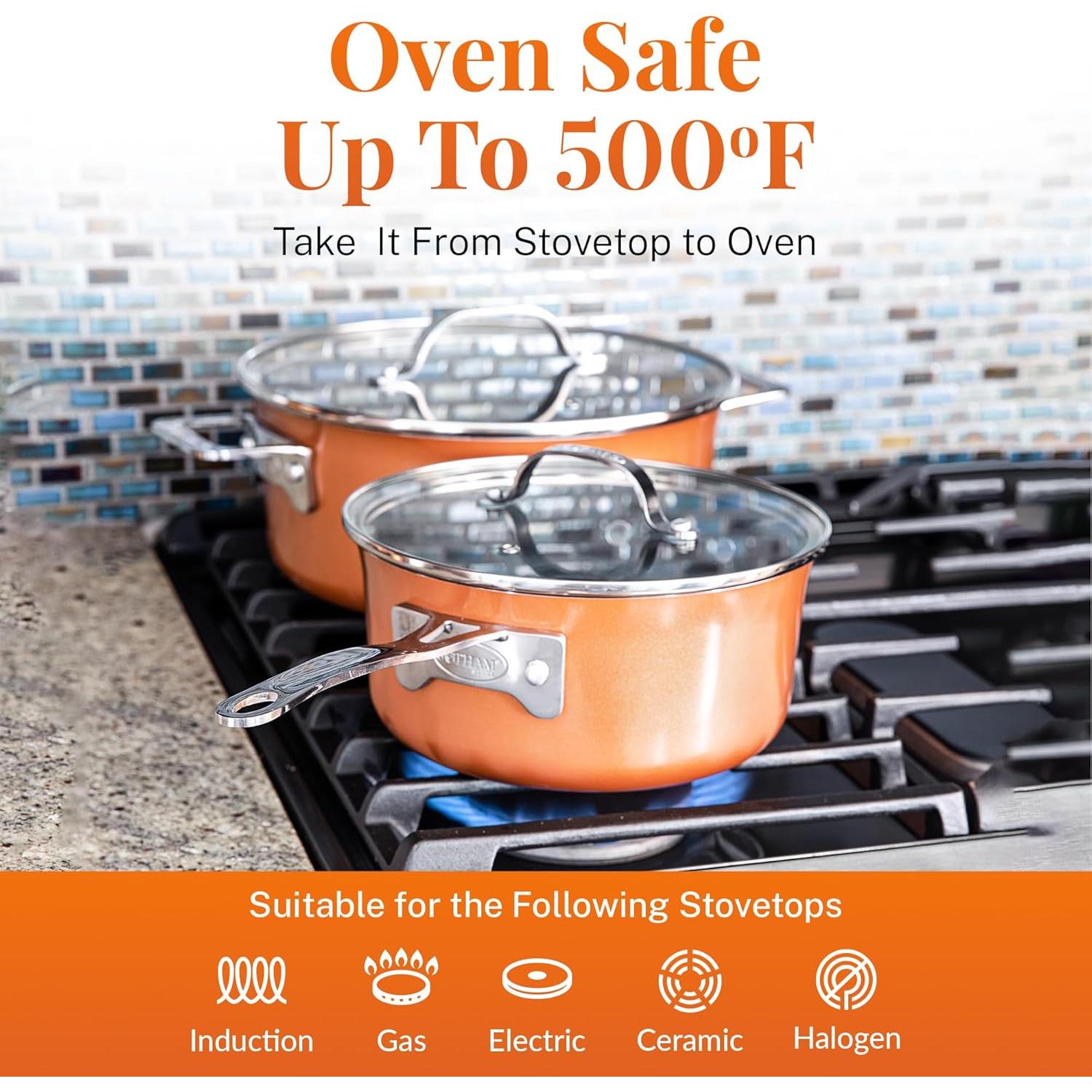 Juego de Ollas y Sartenes Gotham Steel 10 Pzas Antiadherente