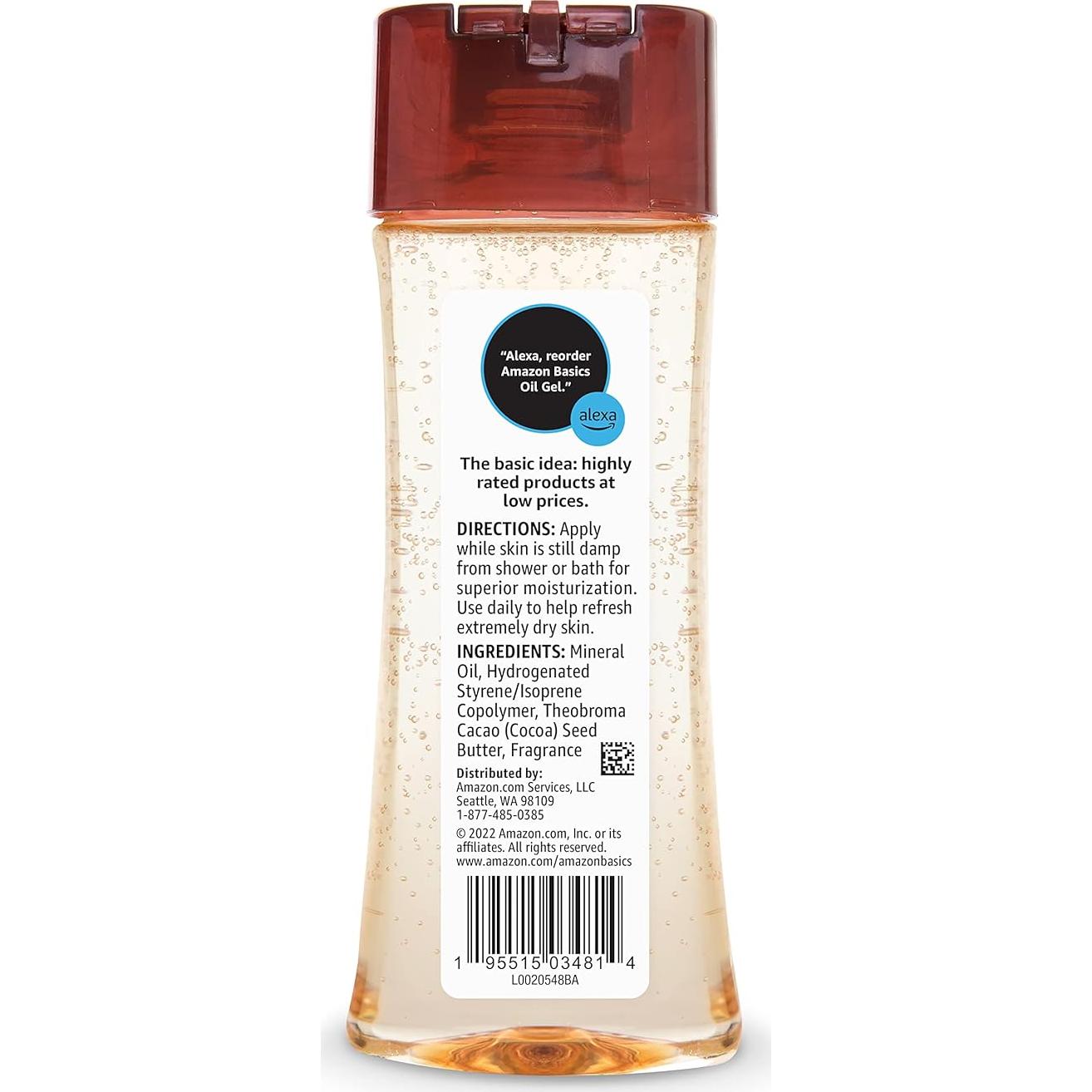 Gel de Aceite Corporal Amazon Basics Manteca de Cacao 200 ml
